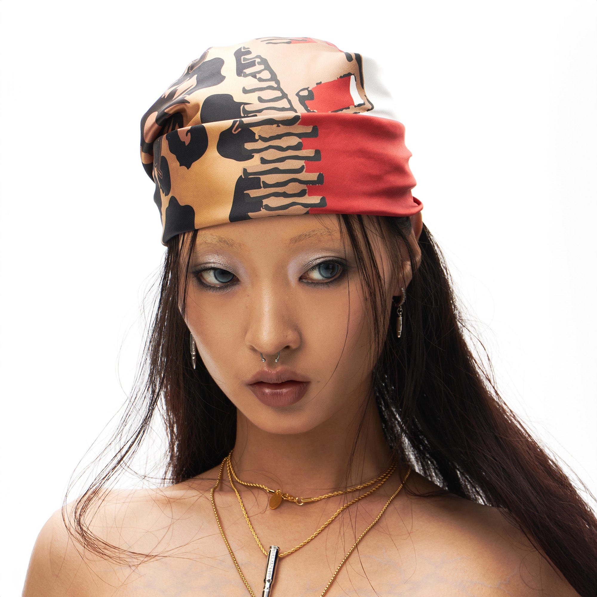 SCHWARZGOLD Leopard Union Flag Full-Printed Headscarf