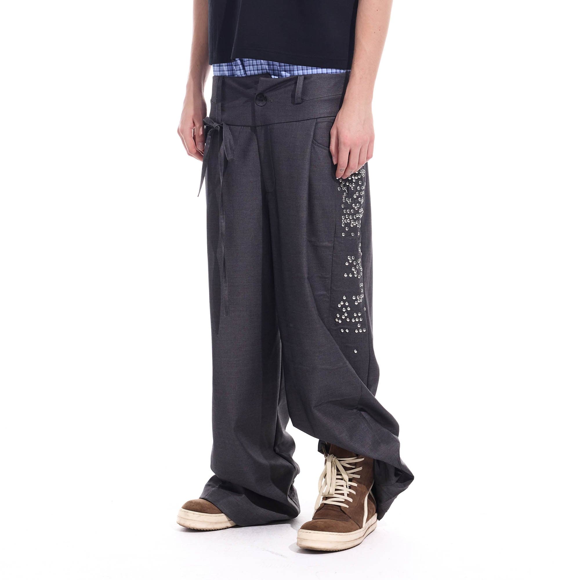 WHISTLEHUNTER Studded-Side Strap Straight-Leg Pants, premium urban and streetwear designers apparel on PROJECTISR.com, WHISTLEHUNTER