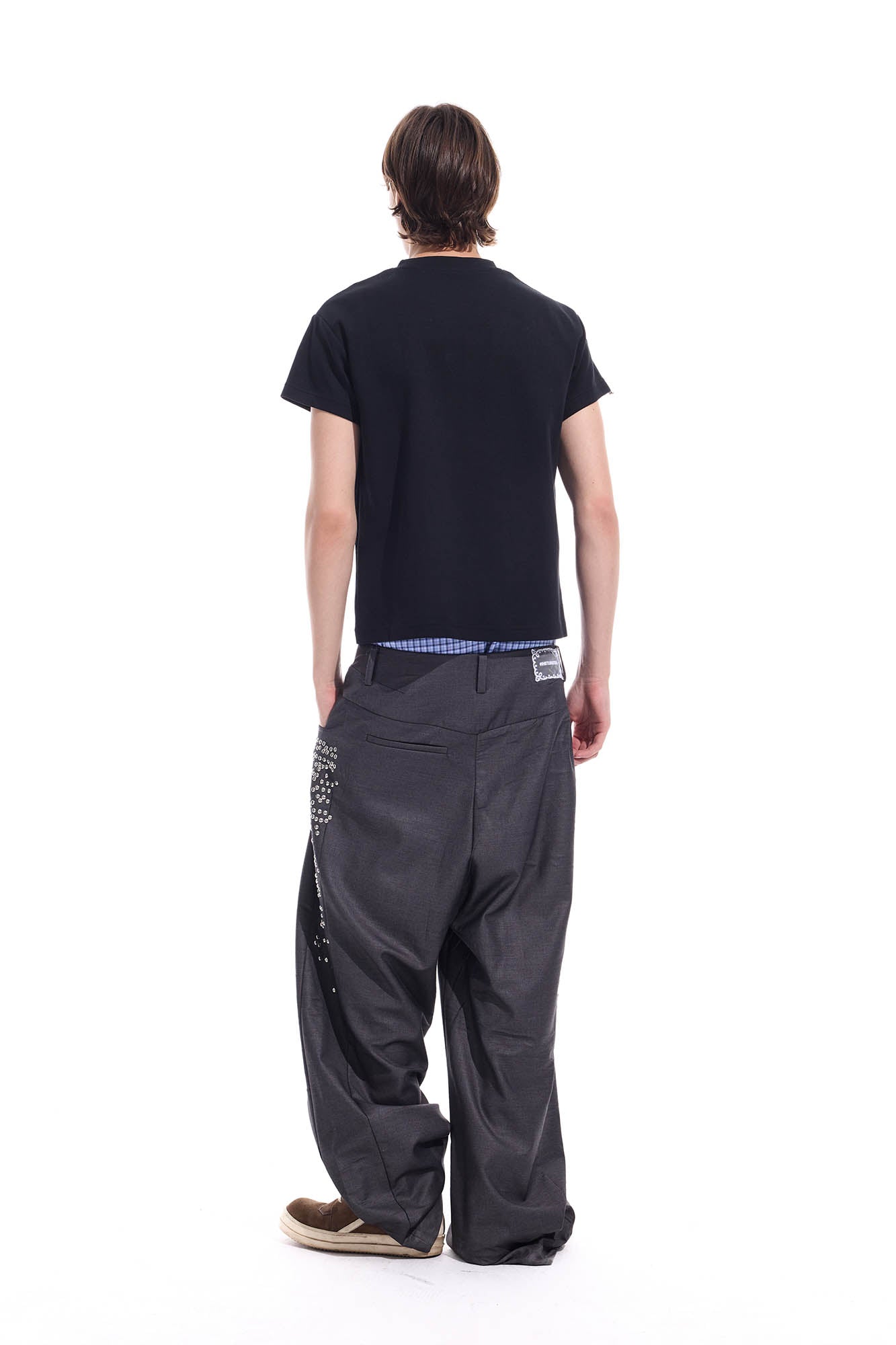 WHISTLEHUNTER Studded-Side Strap Straight-Leg Pants, premium urban and streetwear designers apparel on PROJECTISR.com, WHISTLEHUNTER