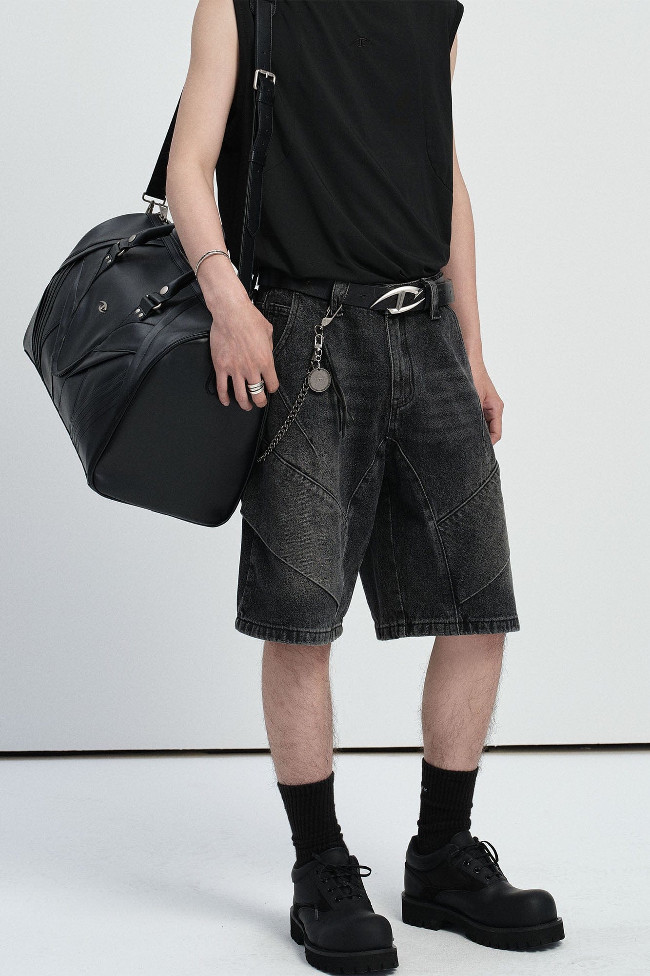 CATSSTAC Paneled Faux Leather Weekender Bag, premium urban and streetwear designers apparel on PROJECTISR.com, CATSSTAC