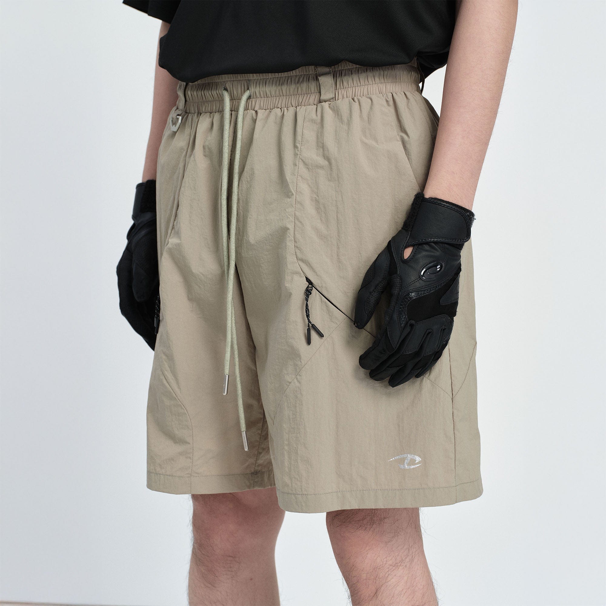 CATSSTAC Utility Crinkled Zip-Pocket Shorts, premium urban and streetwear designers apparel on PROJECTISR.com, CATSSTAC