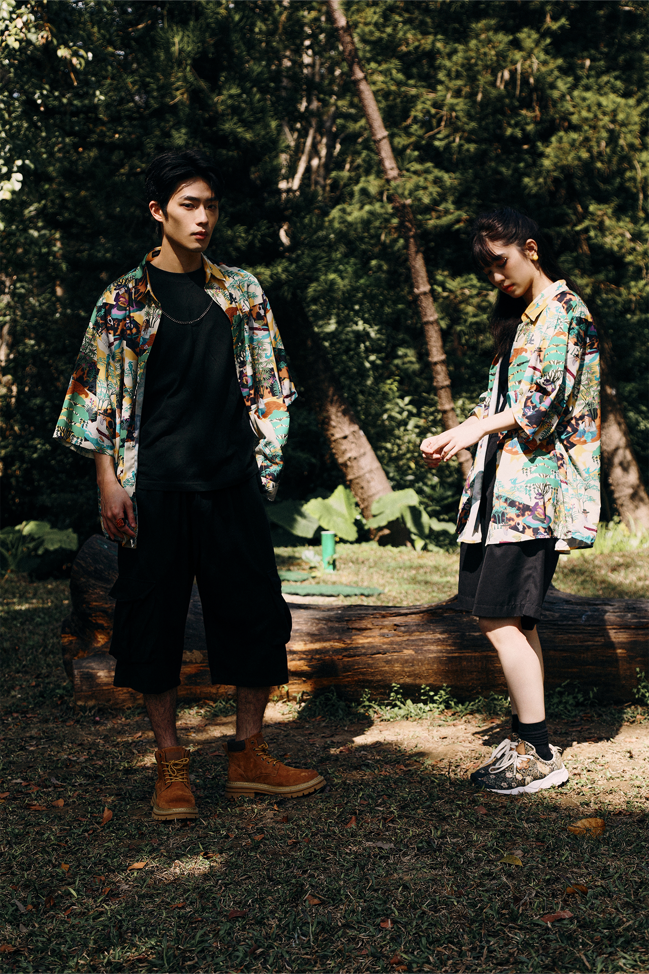 MASH UP ASIA Contrast Full-Print Half Shirt, premium urban and streetwear designers apparel on PROJECTISR.com, MASH UP ASIA