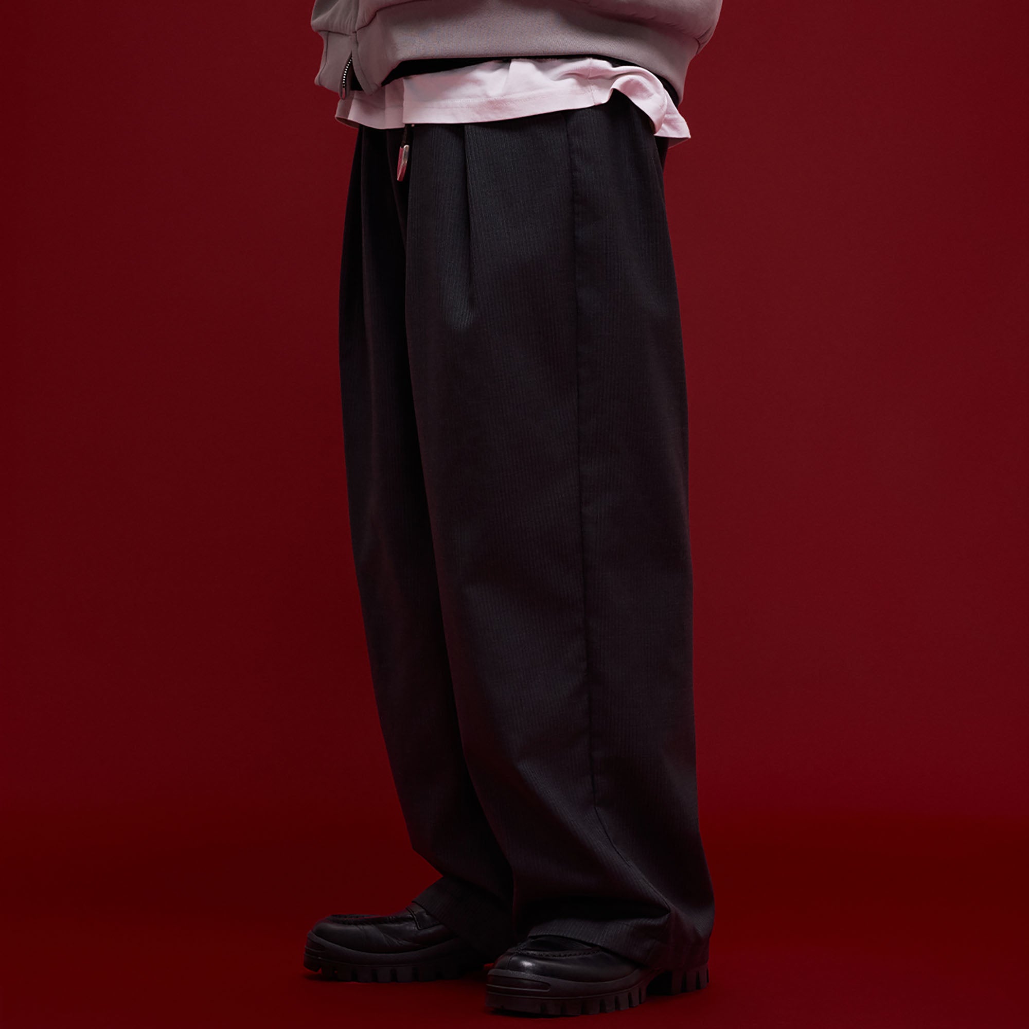 BANANA CLUB Pinstriped Oversized Wool Pants