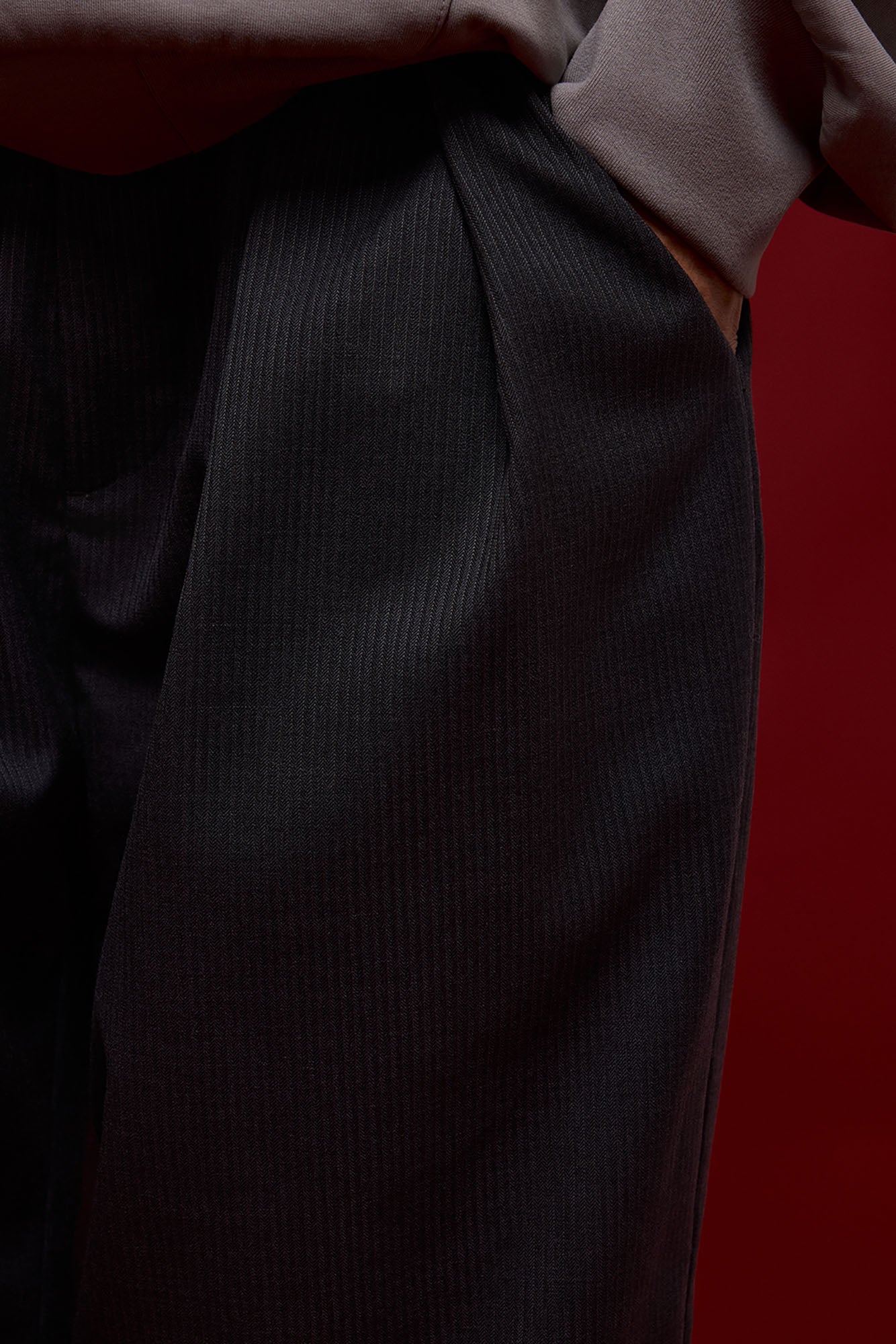 BANANA CLUB Pinstriped Oversized Wool Pants