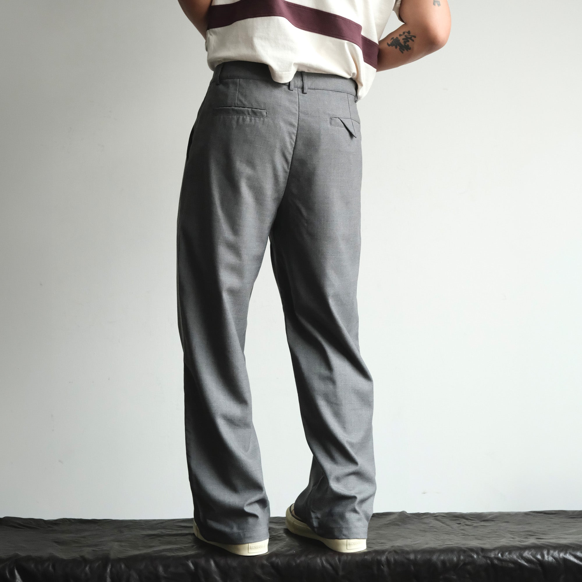 NEIGBORL Wool Double-Pleated Straight-Leg Trousers, premium urban and streetwear designers apparel on PROJECTISR.com, NEIGBORL