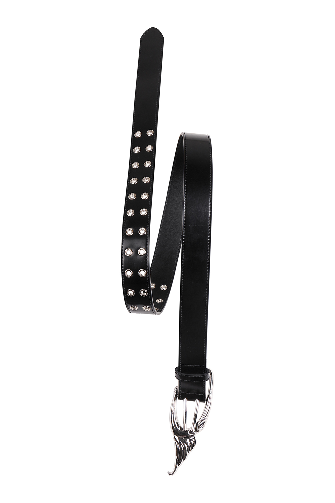 WHISTLEHUNTER Studded Gloss Leather Belt, premium urban and streetwear designers apparel on PROJECTISR.com, WHISTLEHUNTER