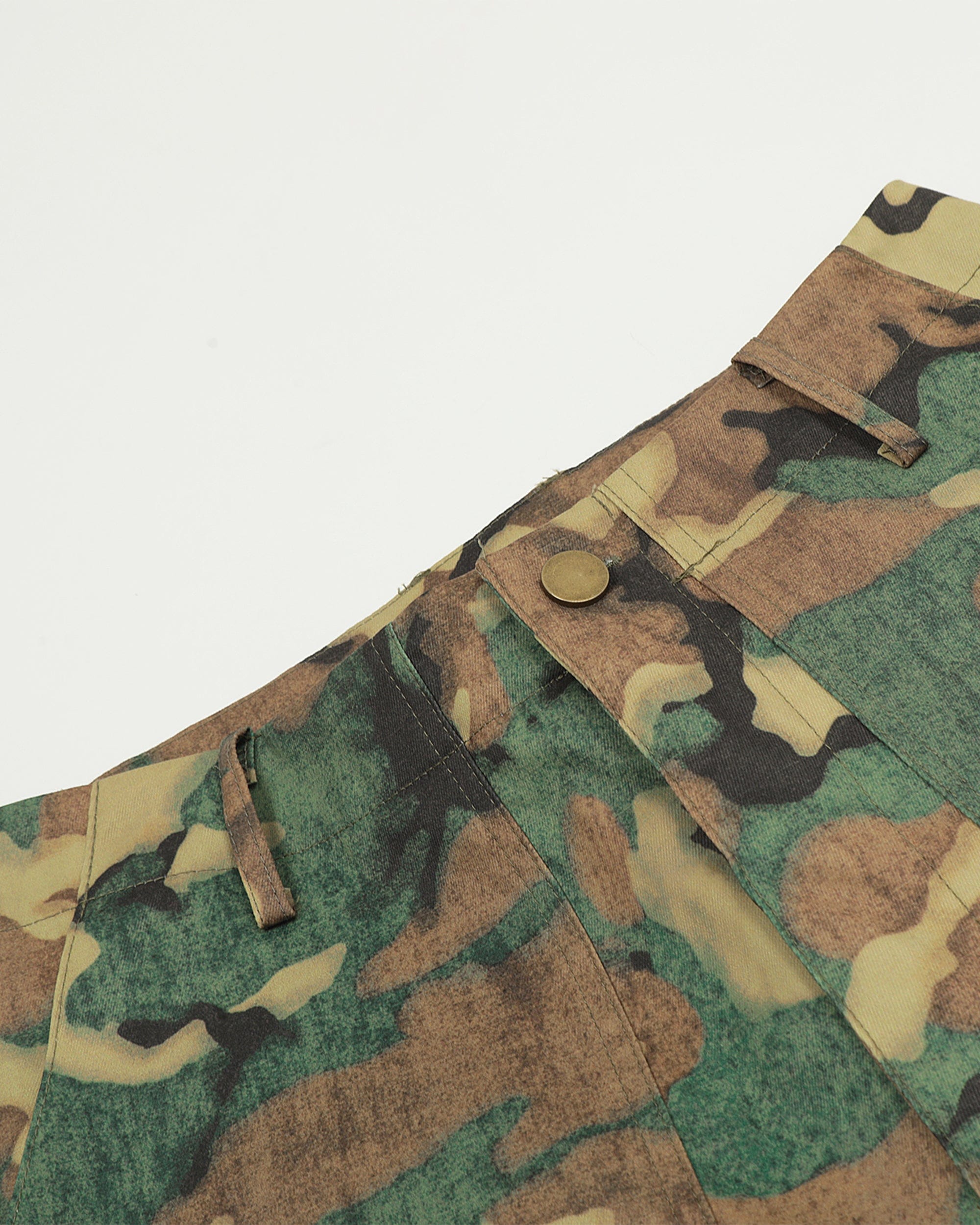 CLP Washed Crinkled Camo Cargo Shorts