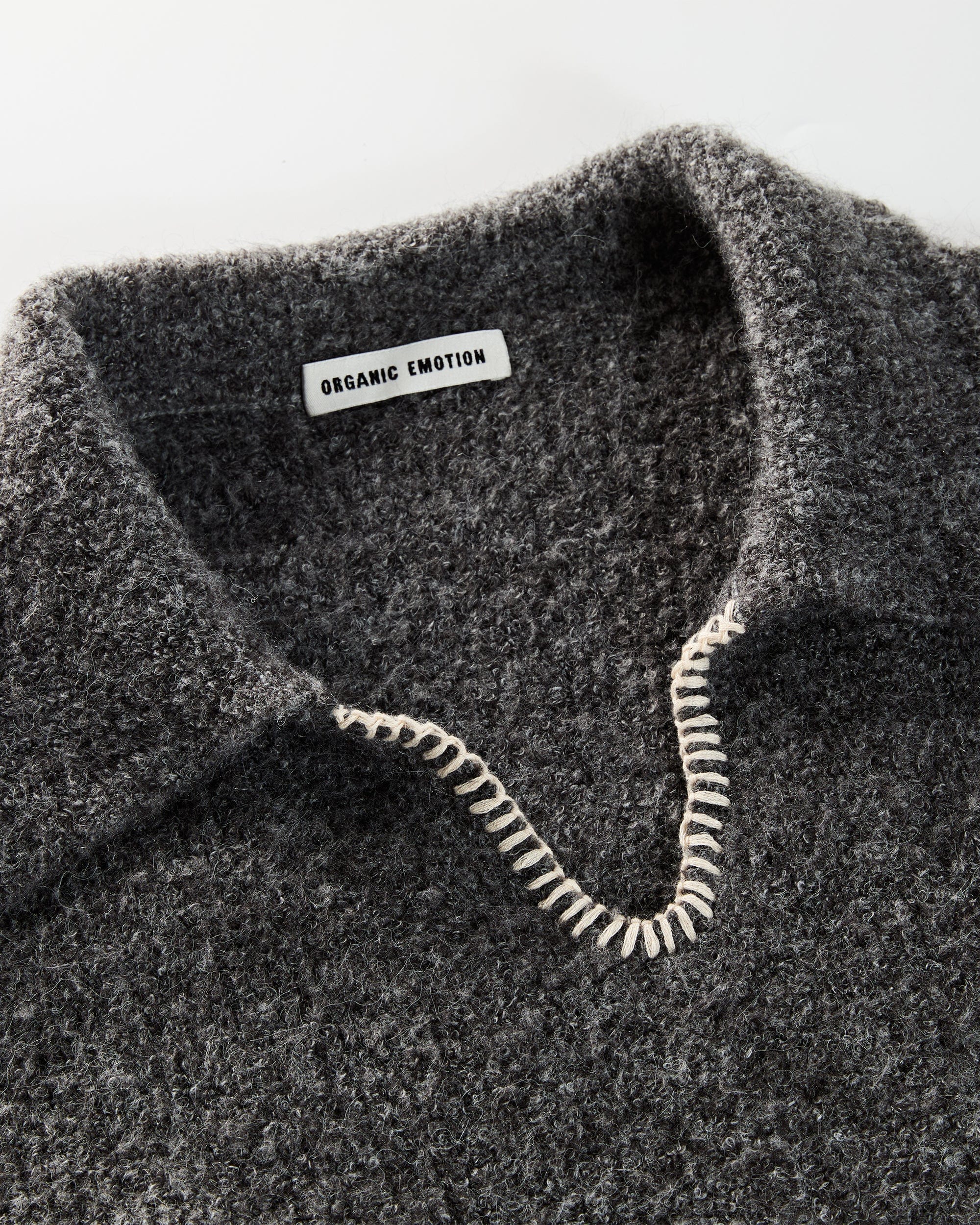 ORGANIC EMOTION Stitches V-neck Oversized Sweater