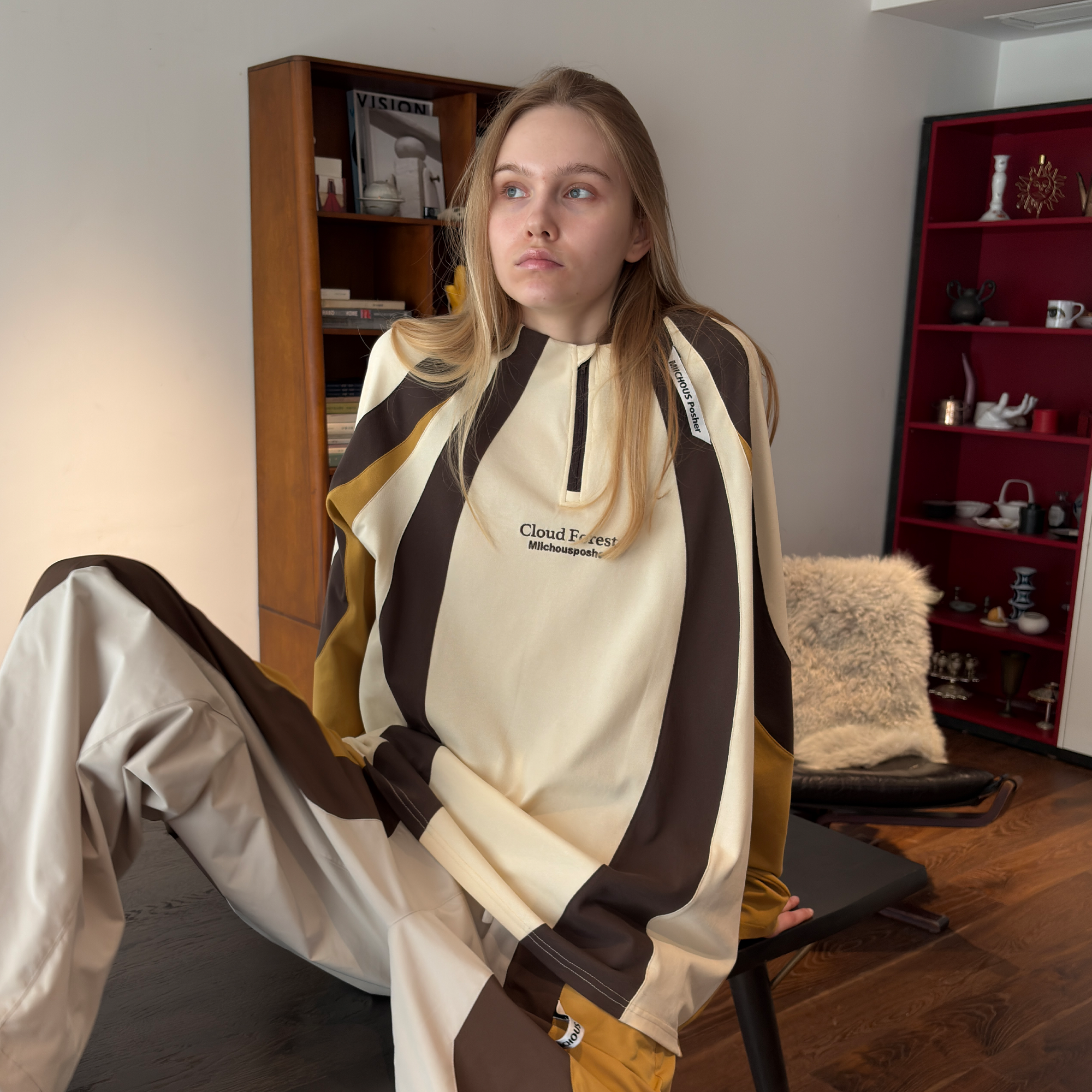 MIICHOUS Contrast Panel UV-Protection Long-Sleeve Tee