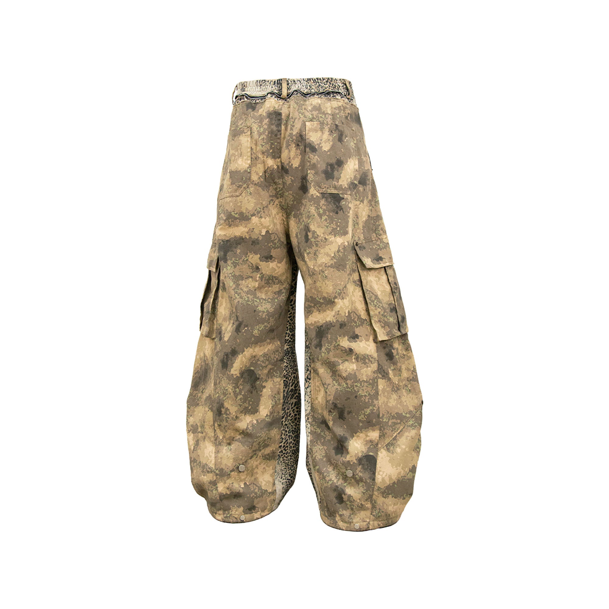 RELABEL Leopard Panel Camo Cargo, premium urban and streetwear designers apparel on PROJECTISR.com, RELABEL