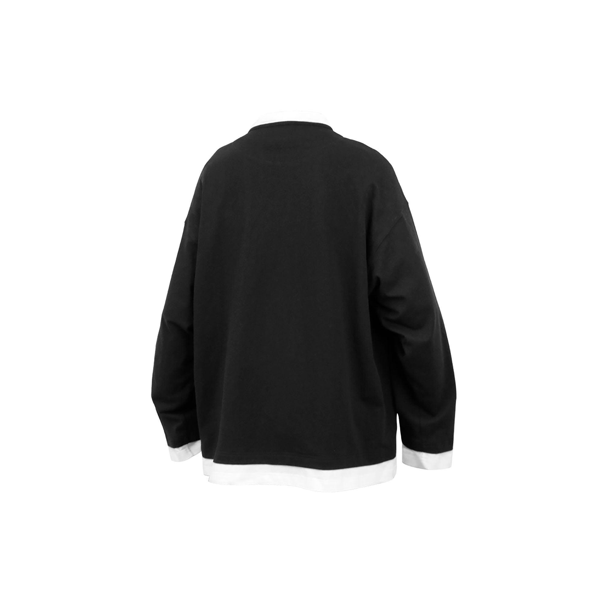 RELABEL Contrast Layered Henley Long-Sleeve Tee, premium urban and streetwear designers apparel on PROJECTISR.com, RELABEL
