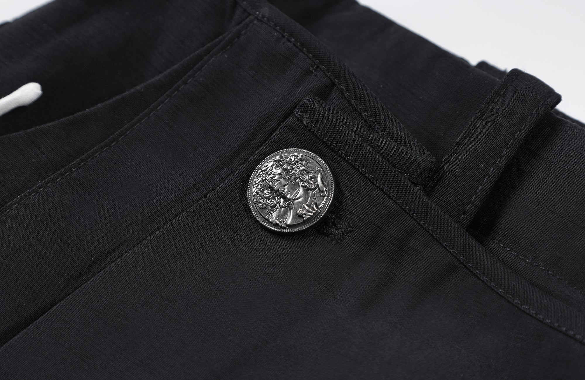 2000RSK Crinkled Detachable Ribbon Wide-Leg Trousers