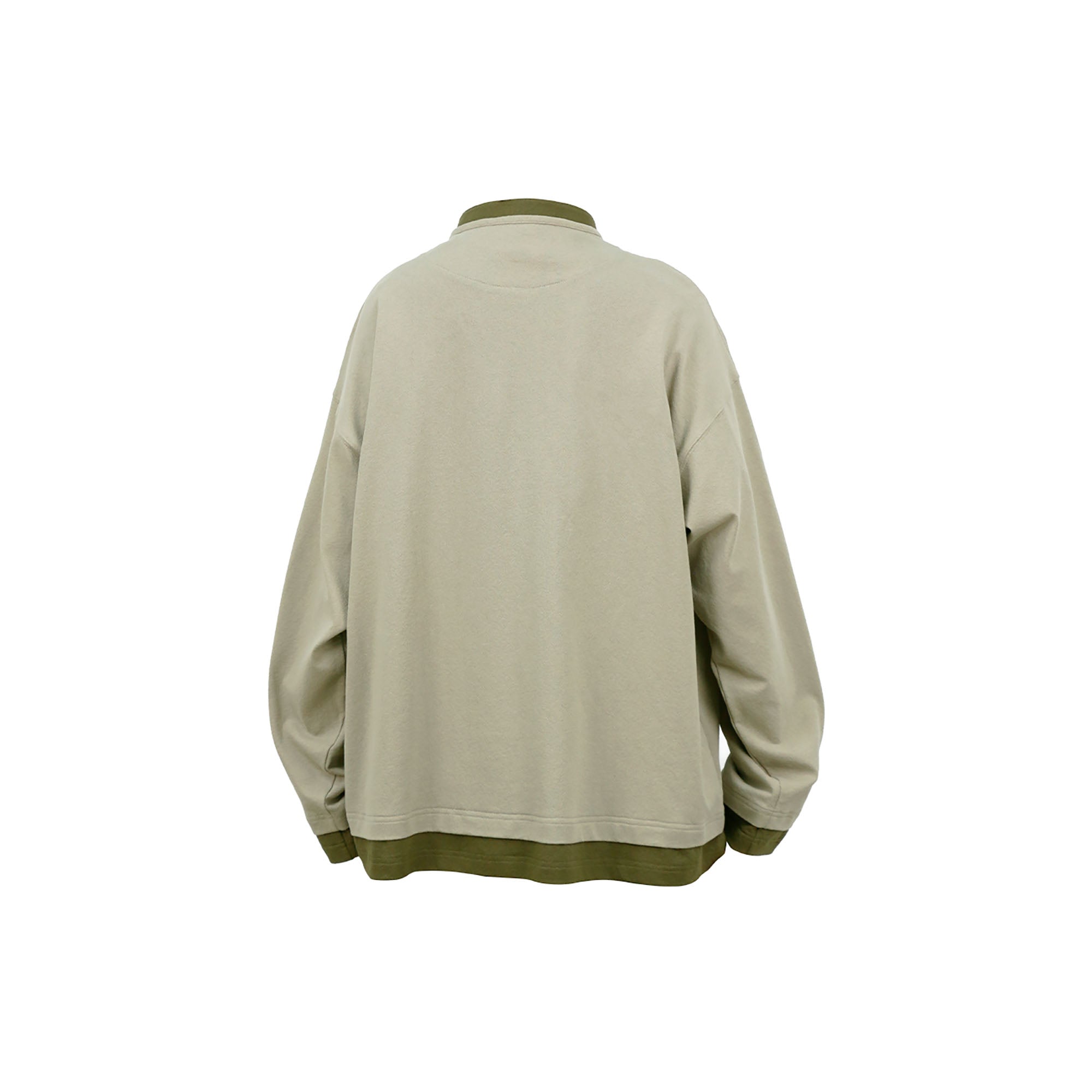 RELABEL Contrast Layered Henley Long-Sleeve Tee, premium urban and streetwear designers apparel on PROJECTISR.com, RELABEL