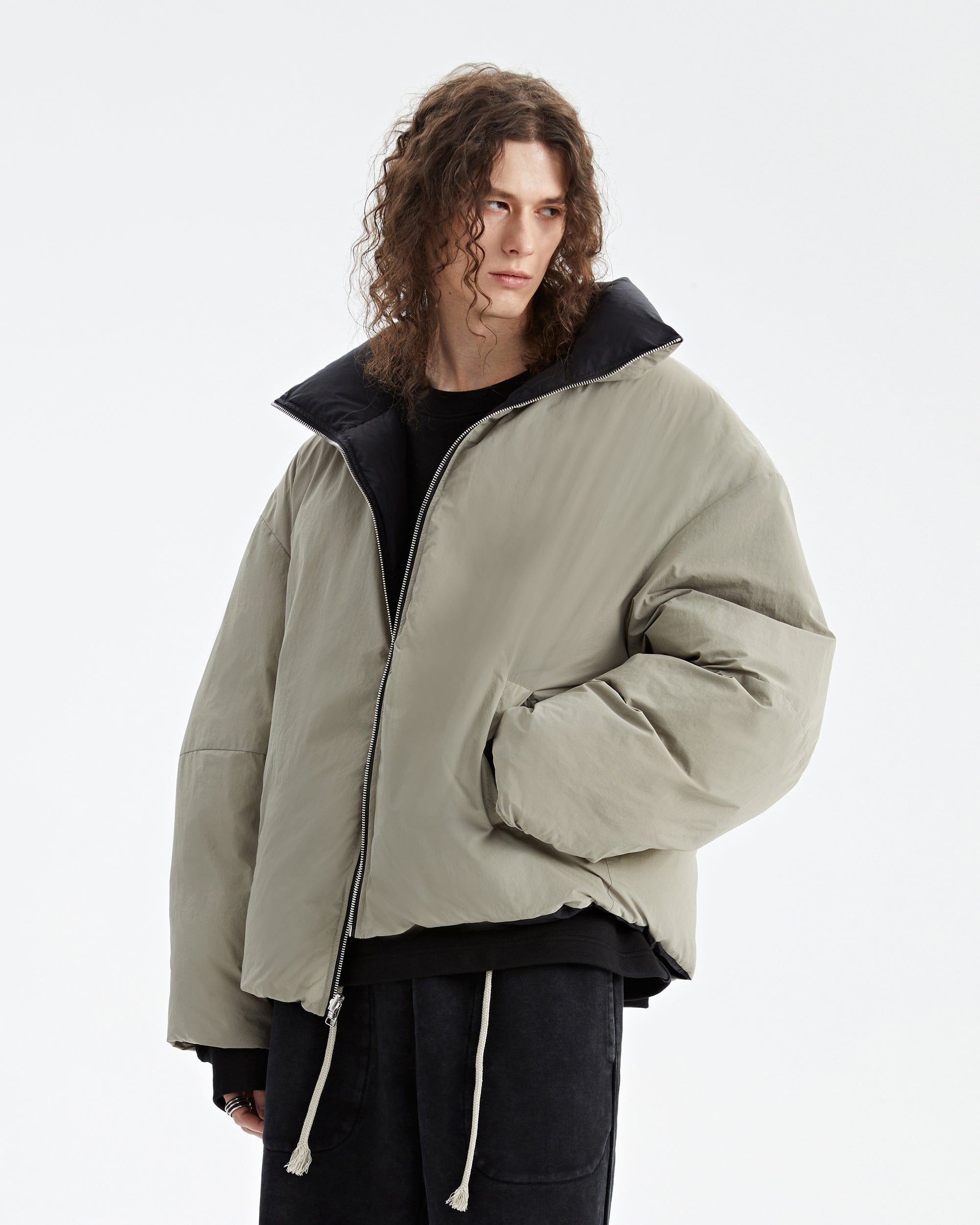 ORGANIC EMOTION Reversible Oversized Waterproof Down Jacket