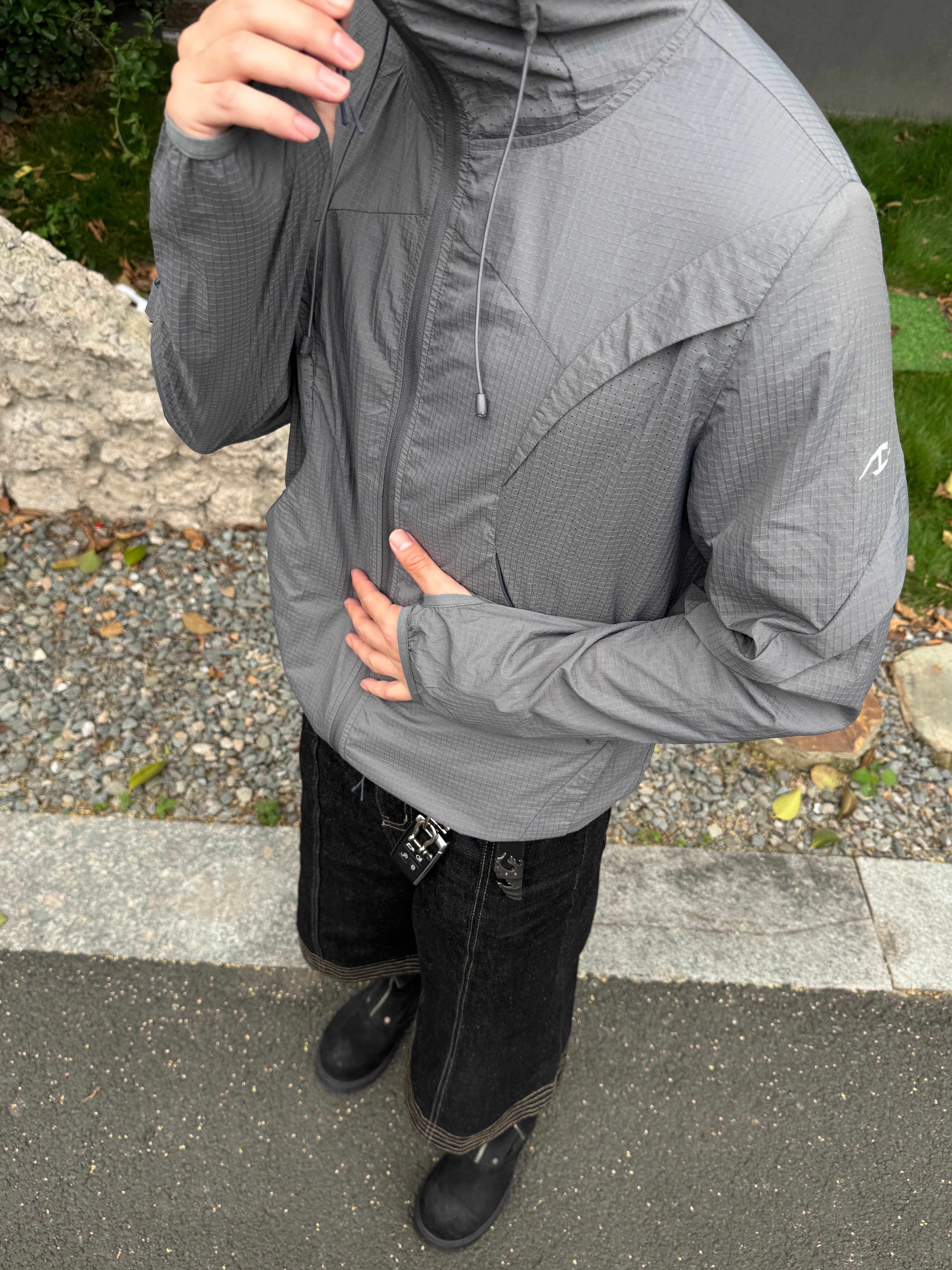 CATSSTAC Arc Panel Dual-Zip UV Protect Hooded Jacket, premium urban and streetwear designers apparel on PROJECTISR.com, CATSSTAC