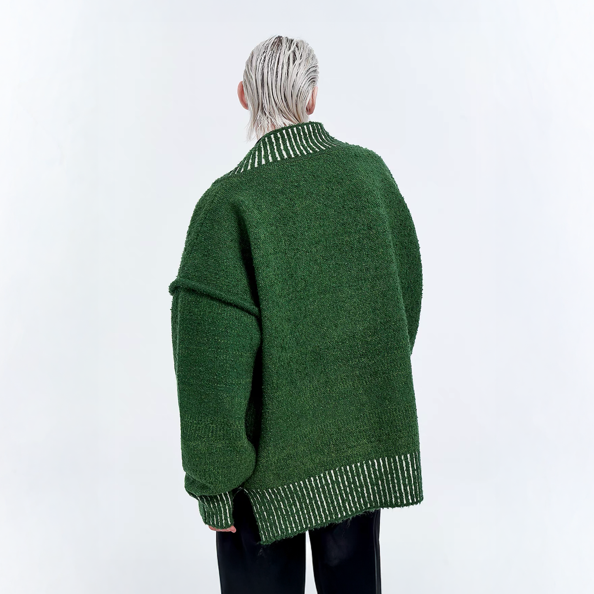 TIWILLTANG Retro Oversized V-Neck Sweater, premium urban and streetwear designers apparel on PROJECTISR.com, TIWILLTANG