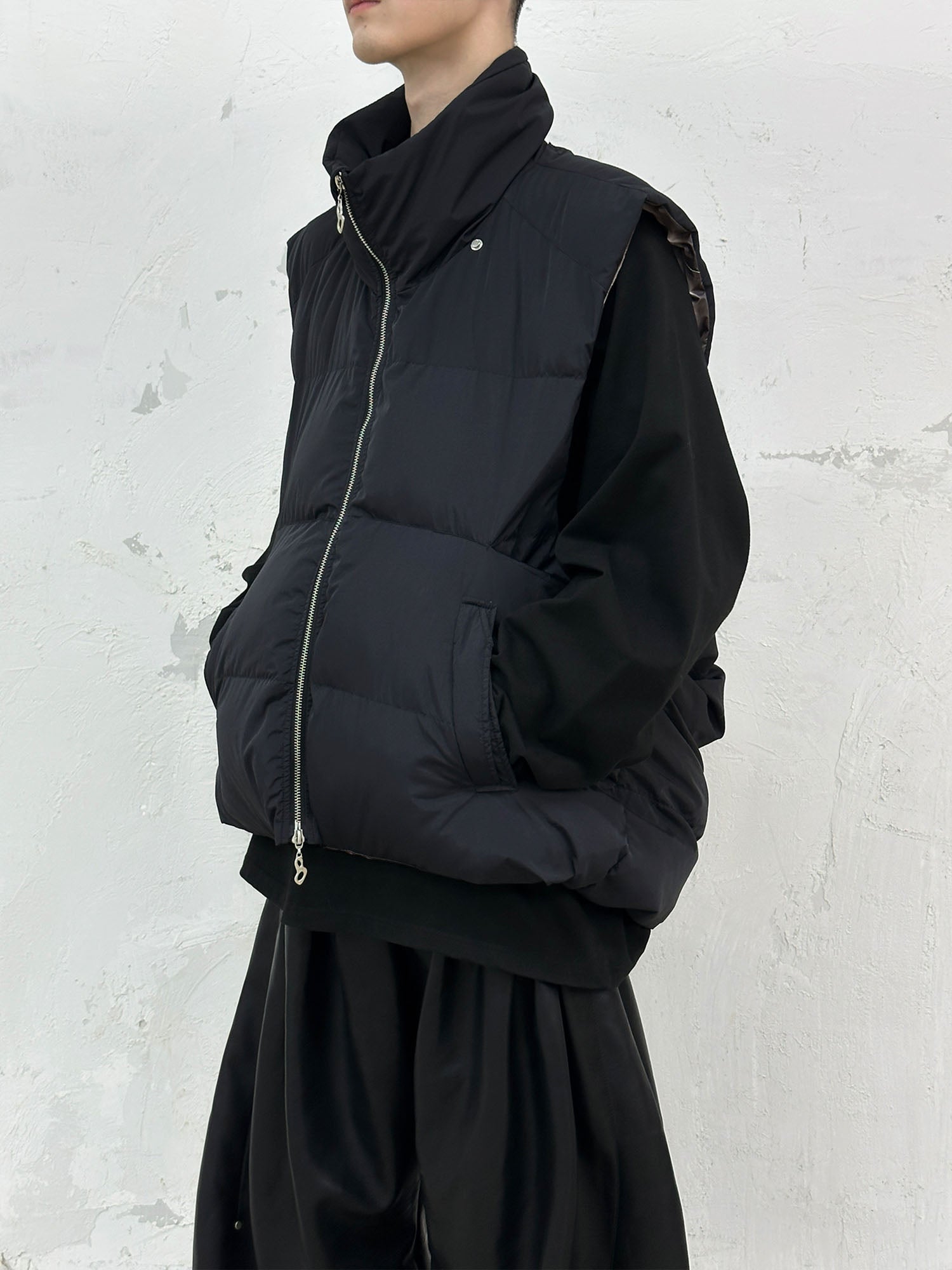 RELABEL Reversible Detachable Hooded Insulated Vest, premium urban and streetwear designers apparel on PROJECTISR.com, RELABEL