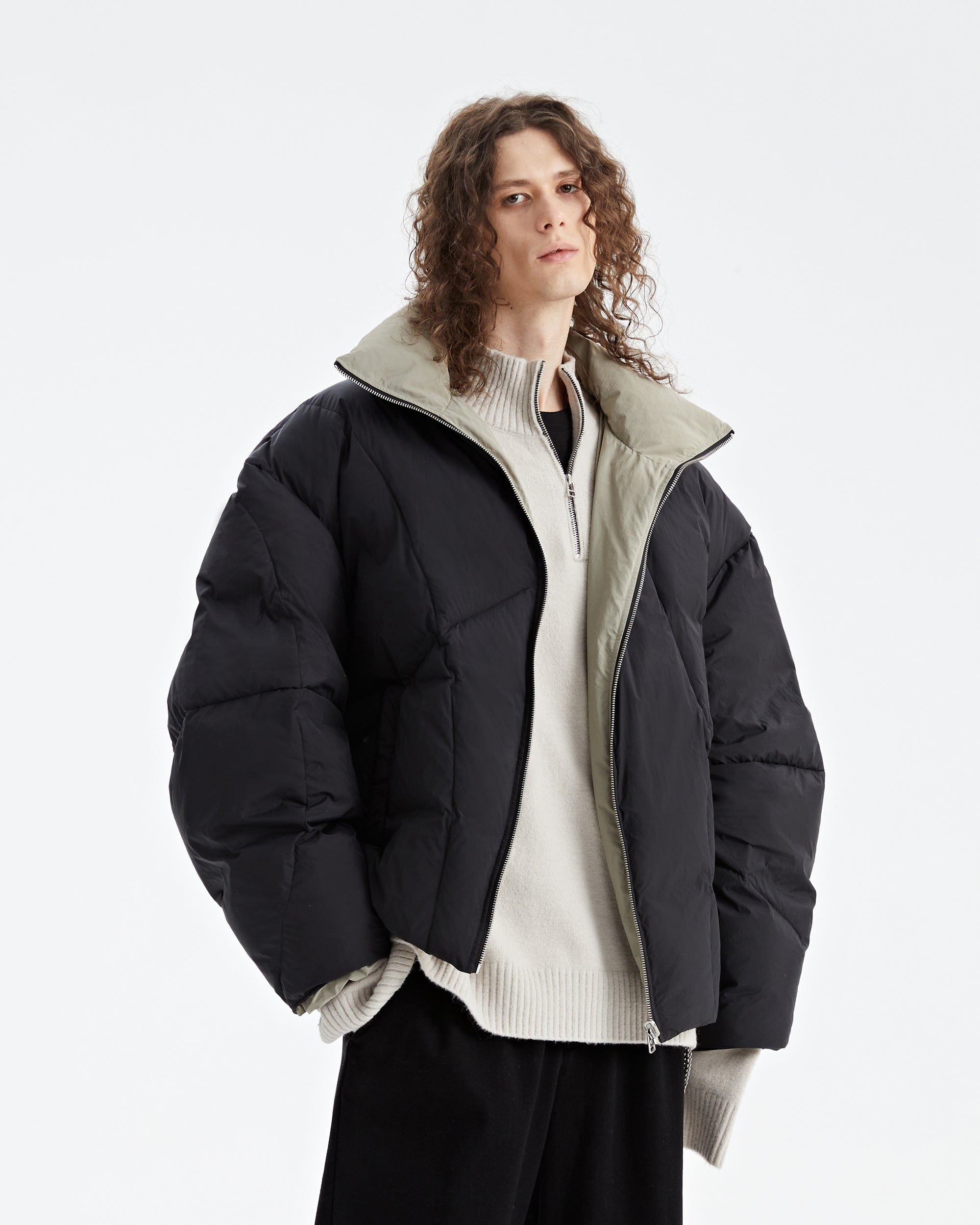 ORGANIC EMOTION Reversible Oversized Waterproof Down Jacket