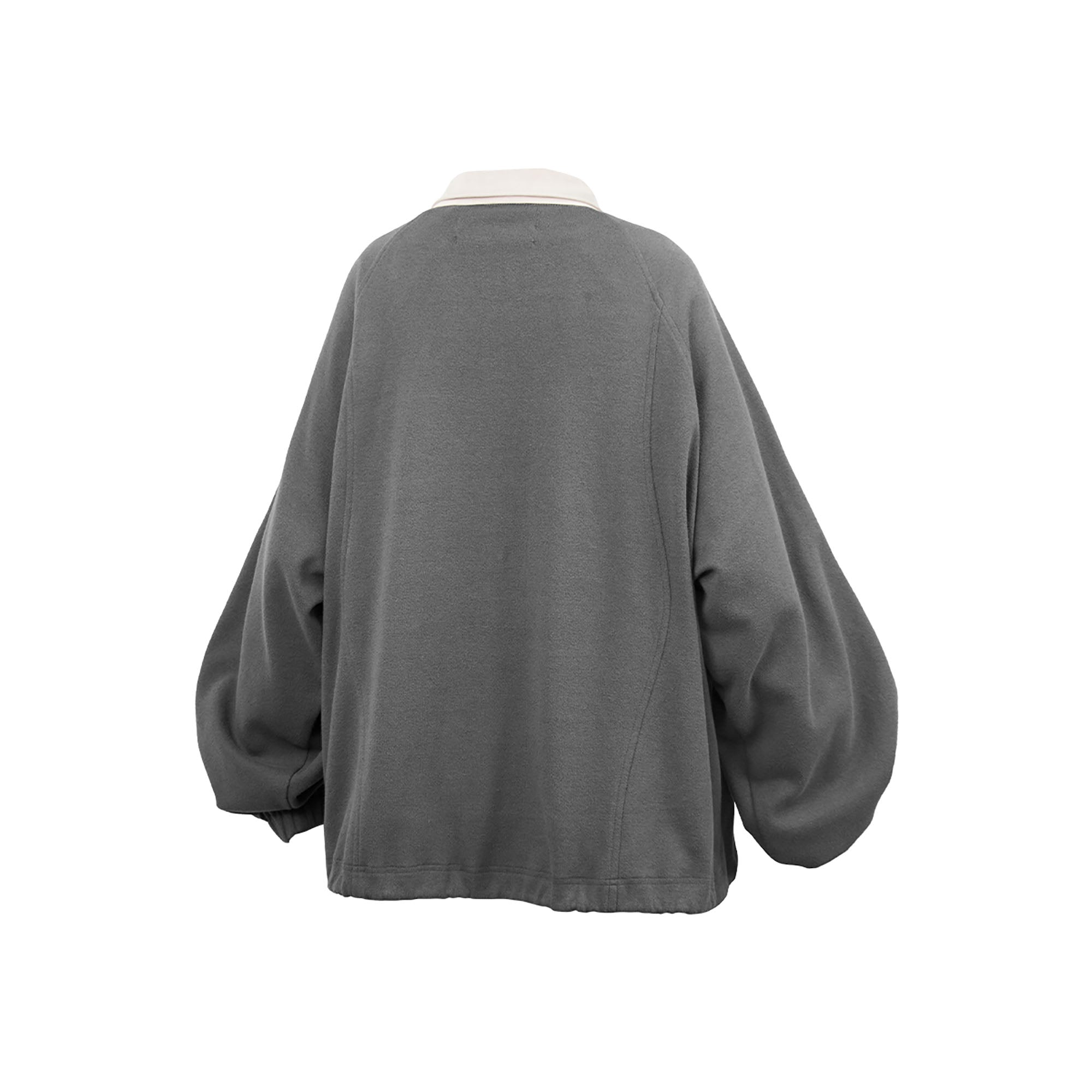 RELABEL Raglan Drawstring-Hem Polo Sweatshirt