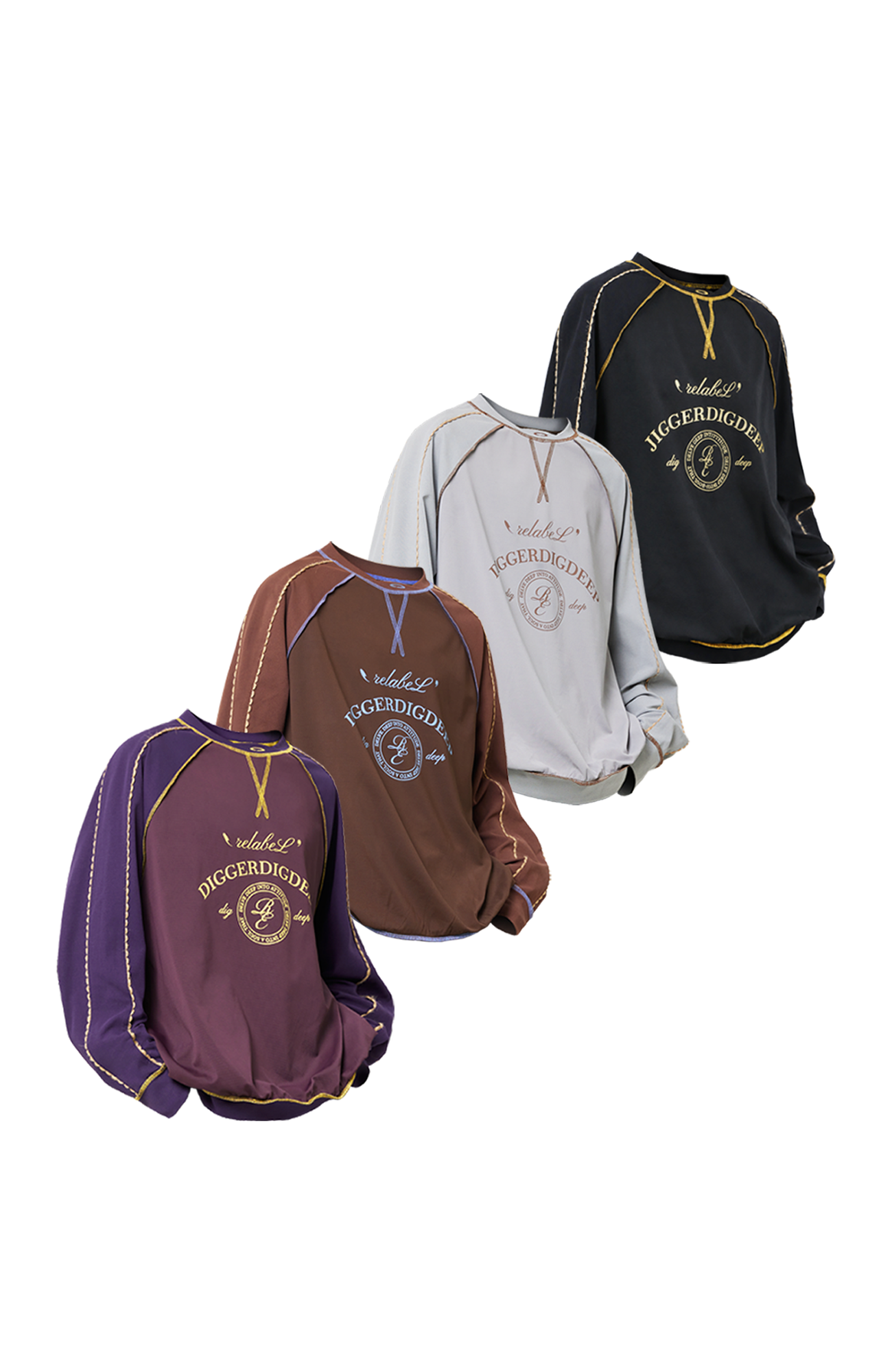 RELABEL Contrast Stitch Graphic Long-Sleeve Tee