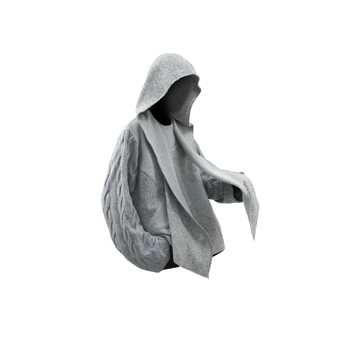 RELABEL Deconstructed Spliced Wool-Blend Textured Sweater