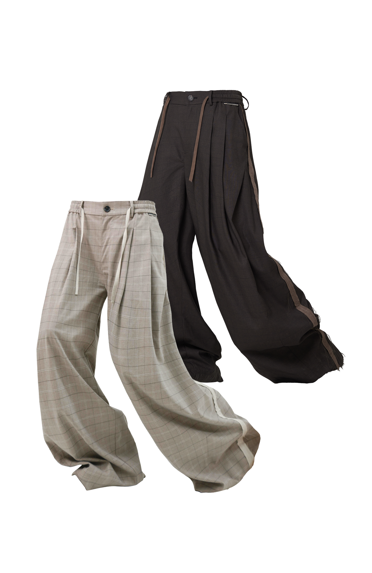 RELABEL Wrinkle-Resistant Pleated Wide-Leg Trousers