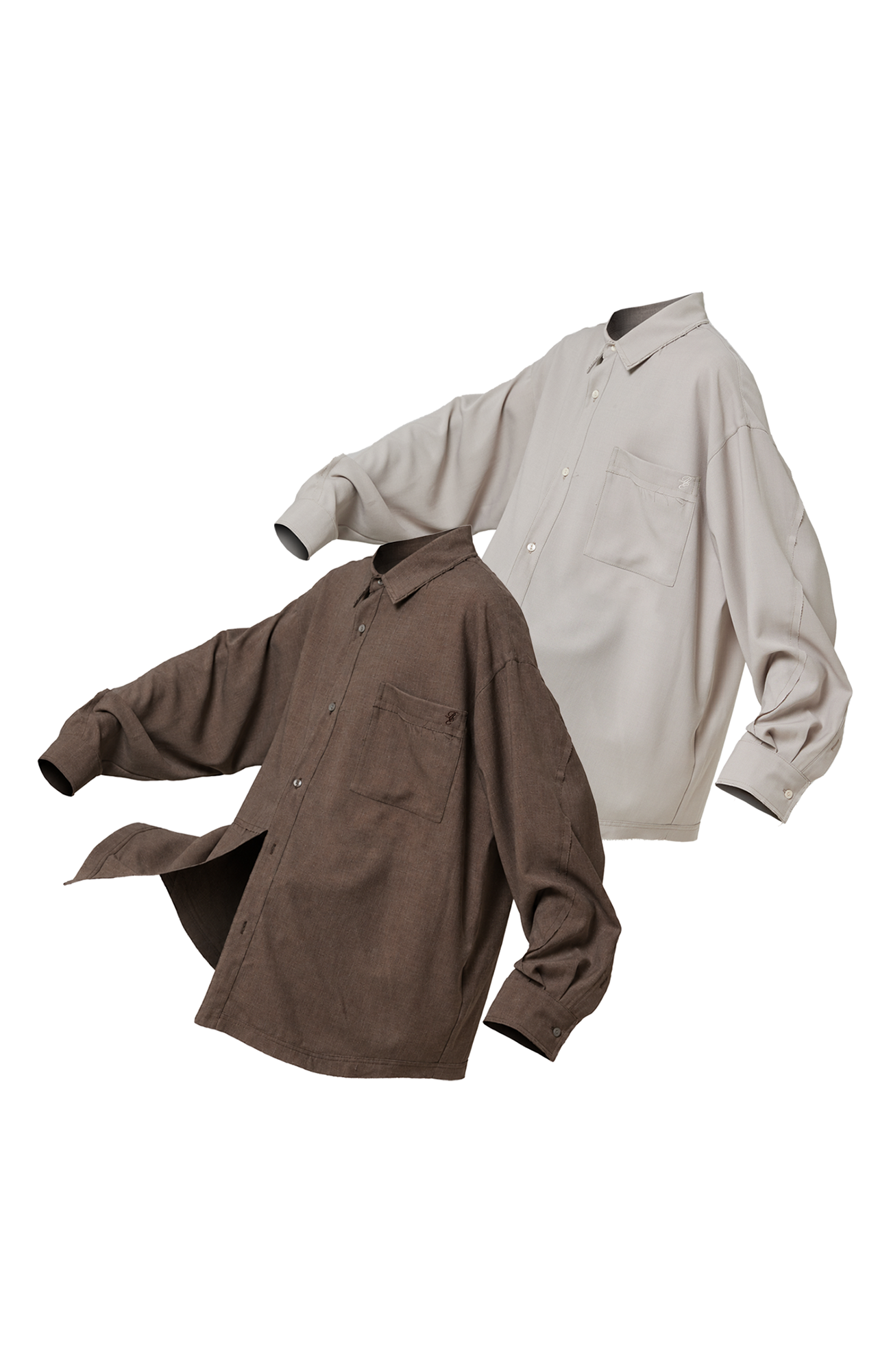 RELABEL Linen Blend Frayed Hem Shirt