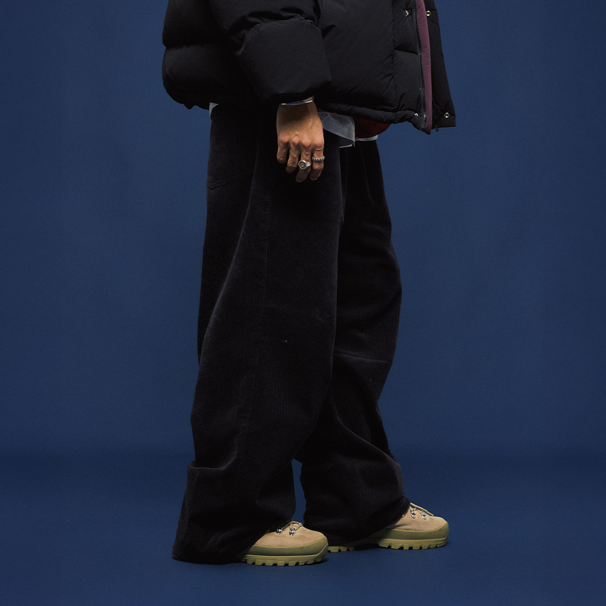 BANANA CLUB Corduroy Pleated Wide-Leg Trousers