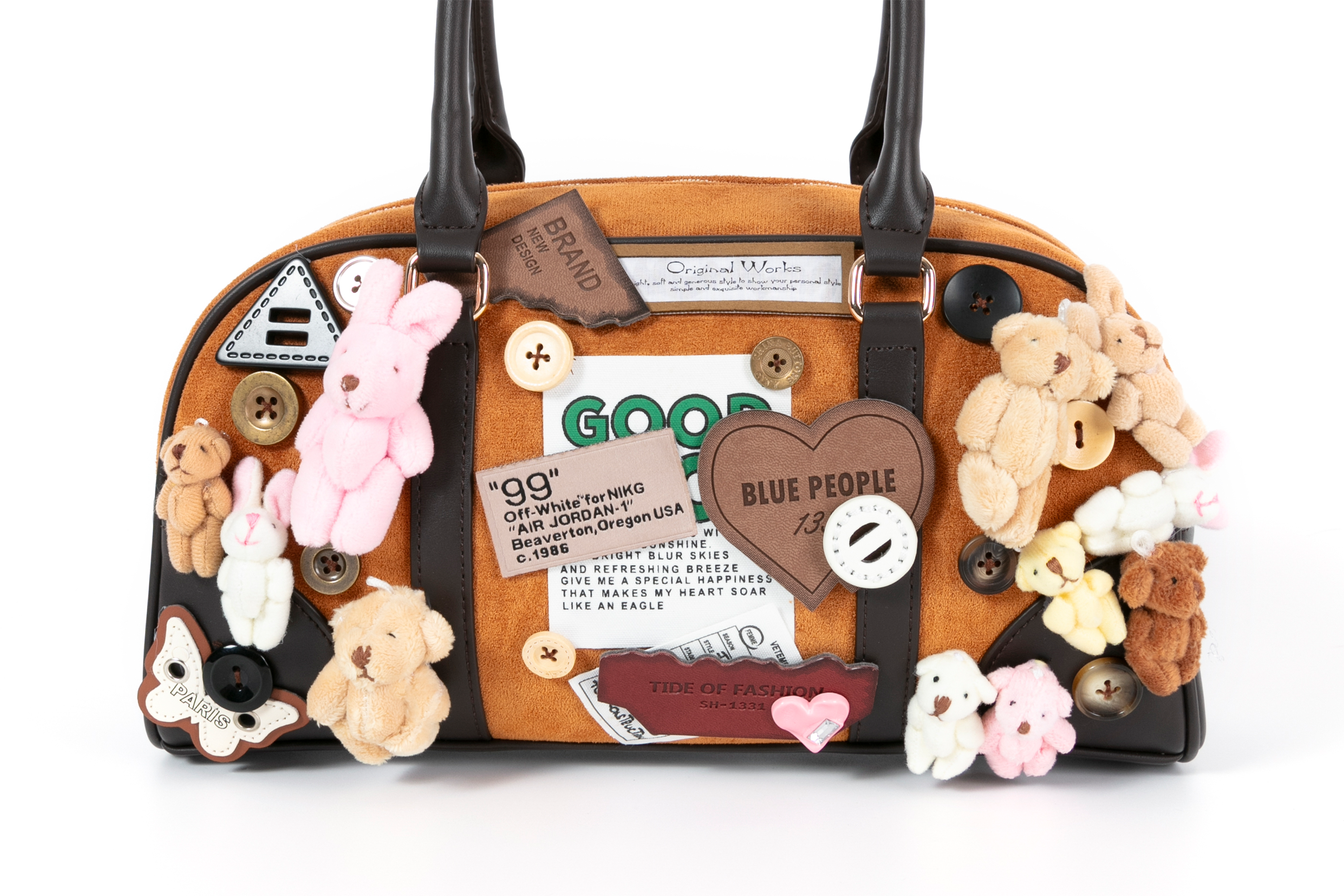 BLING BOX Plush Bunny Shoulder Bag Caramel