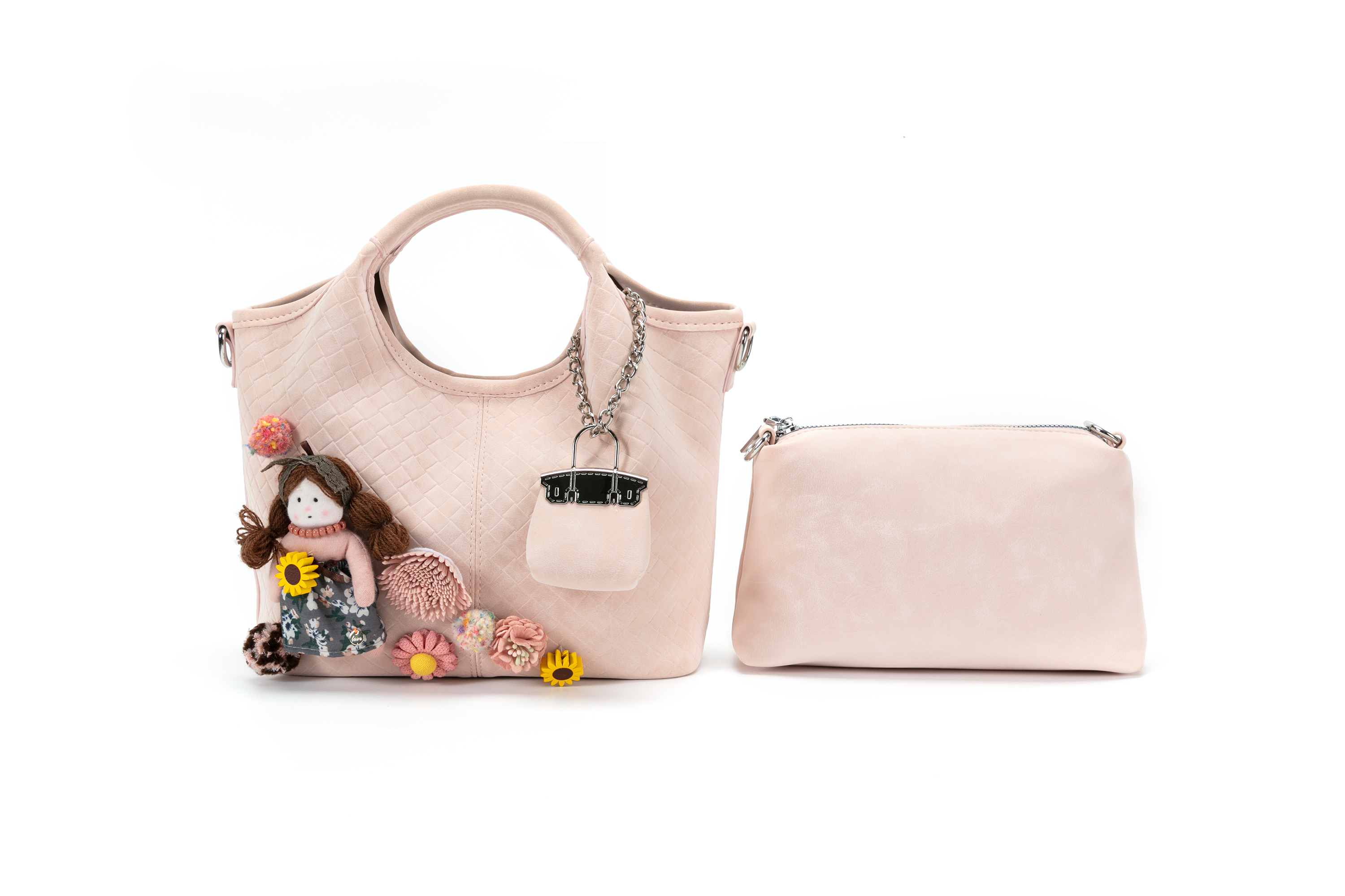BLING BOX Doll Garden Faux-Woven Tote