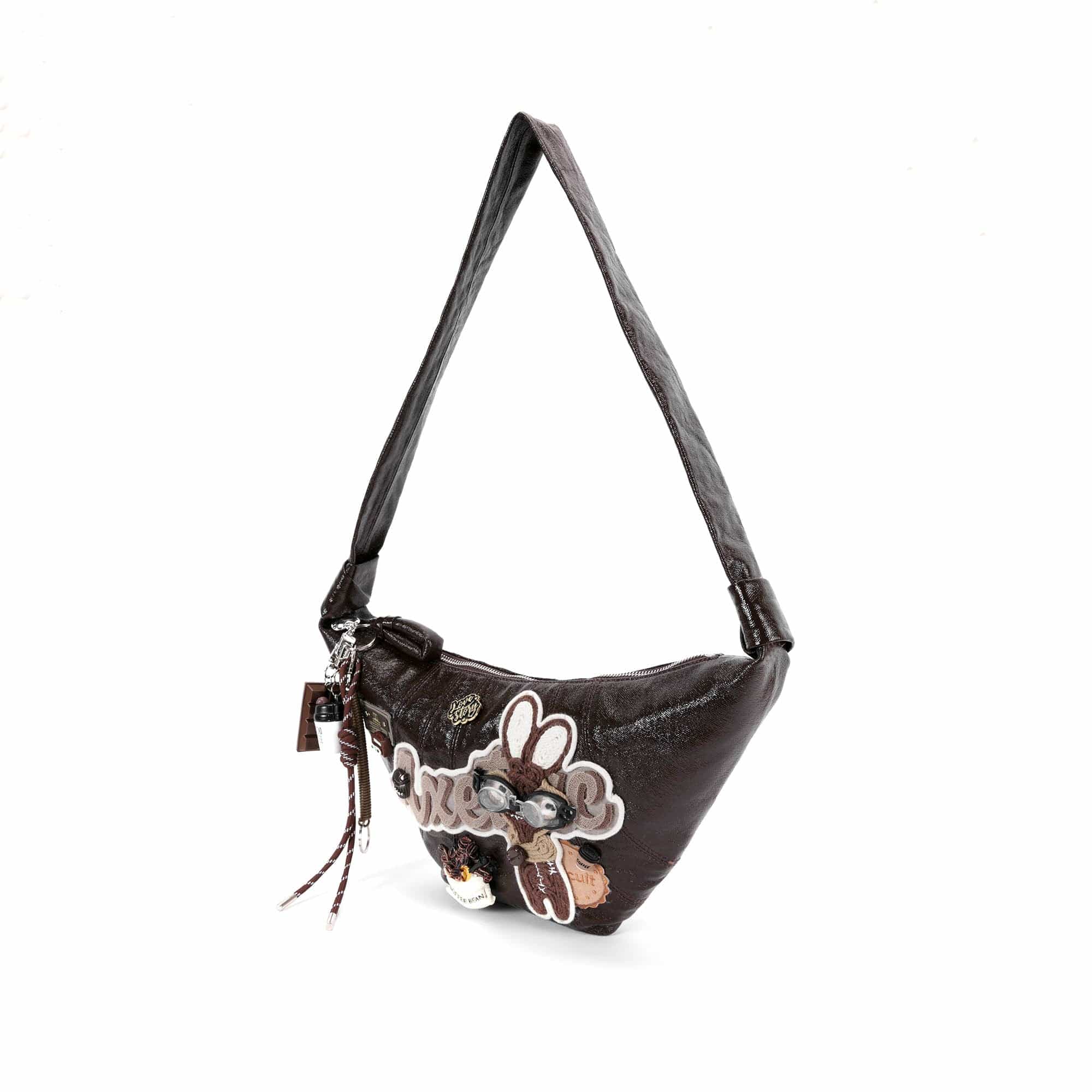 BLING BOX Mr. Bunny Café Croissant Shoulder Bag