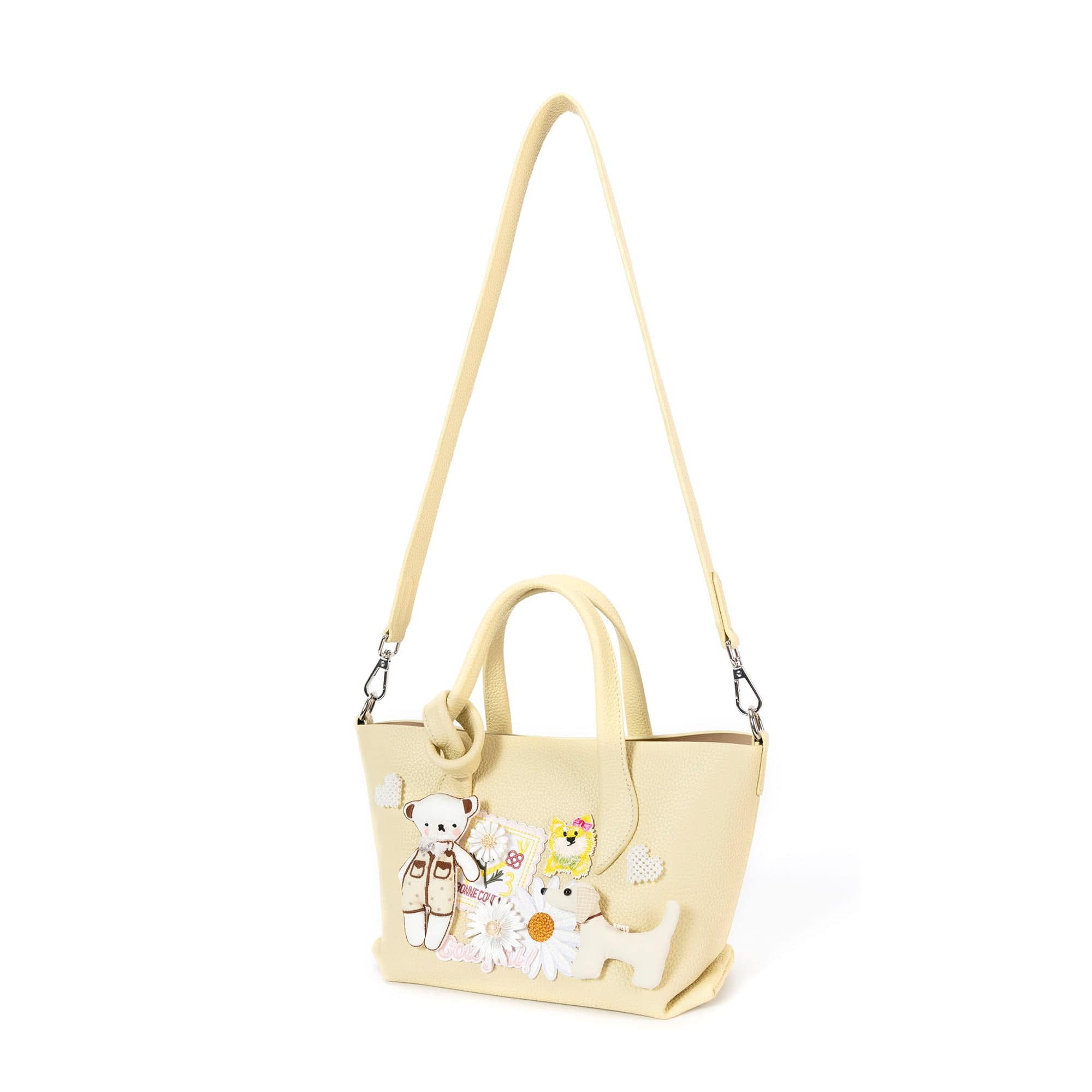 BLING BOX Teddy & Puppy Patchwork Shoulder Bag, premium urban and streetwear designers apparel on PROJECTISR.com, BLING BOX