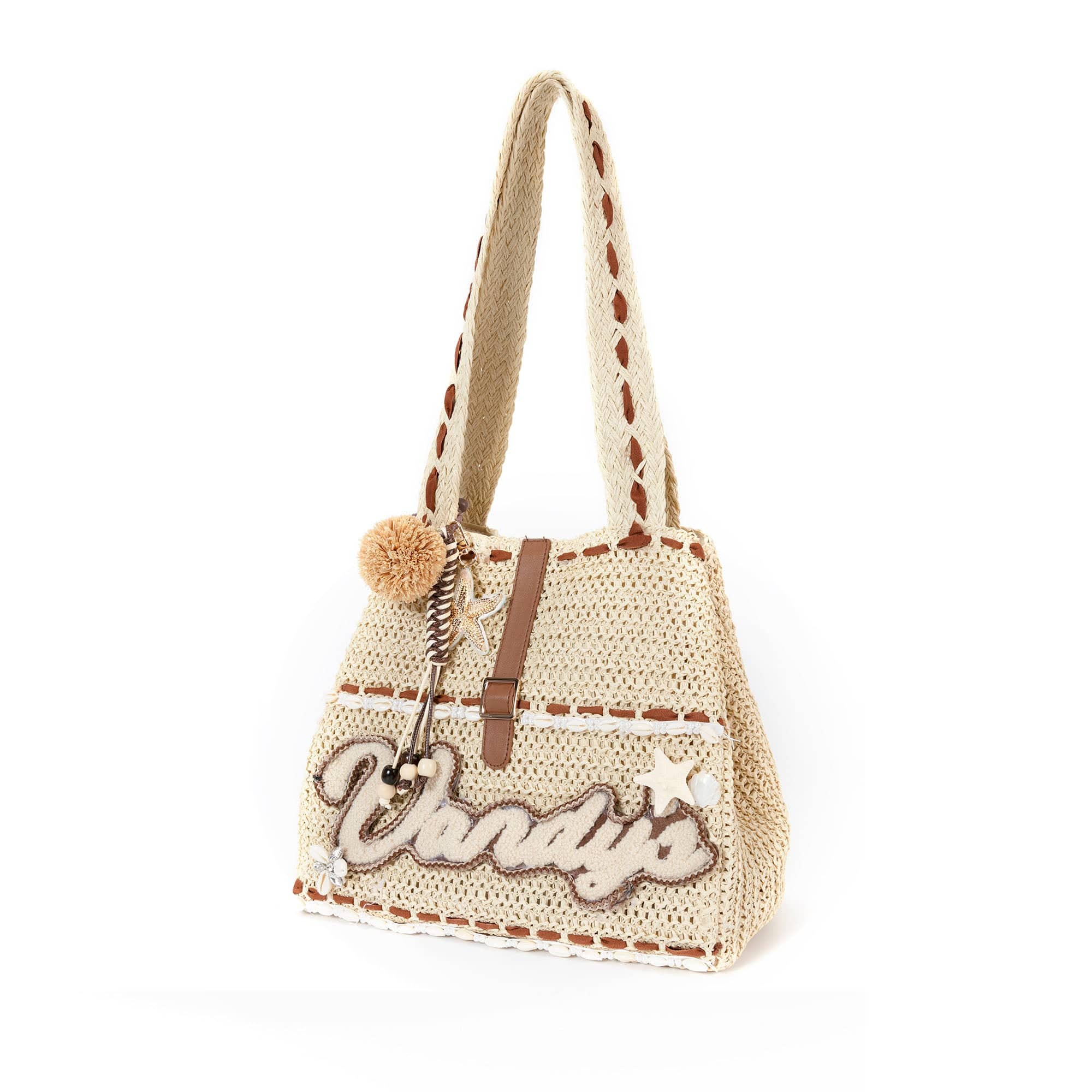 BLING BOX Contrast Trim Patchwork Crochet Tote, premium urban and streetwear designers apparel on PROJECTISR.com, BLING BOX