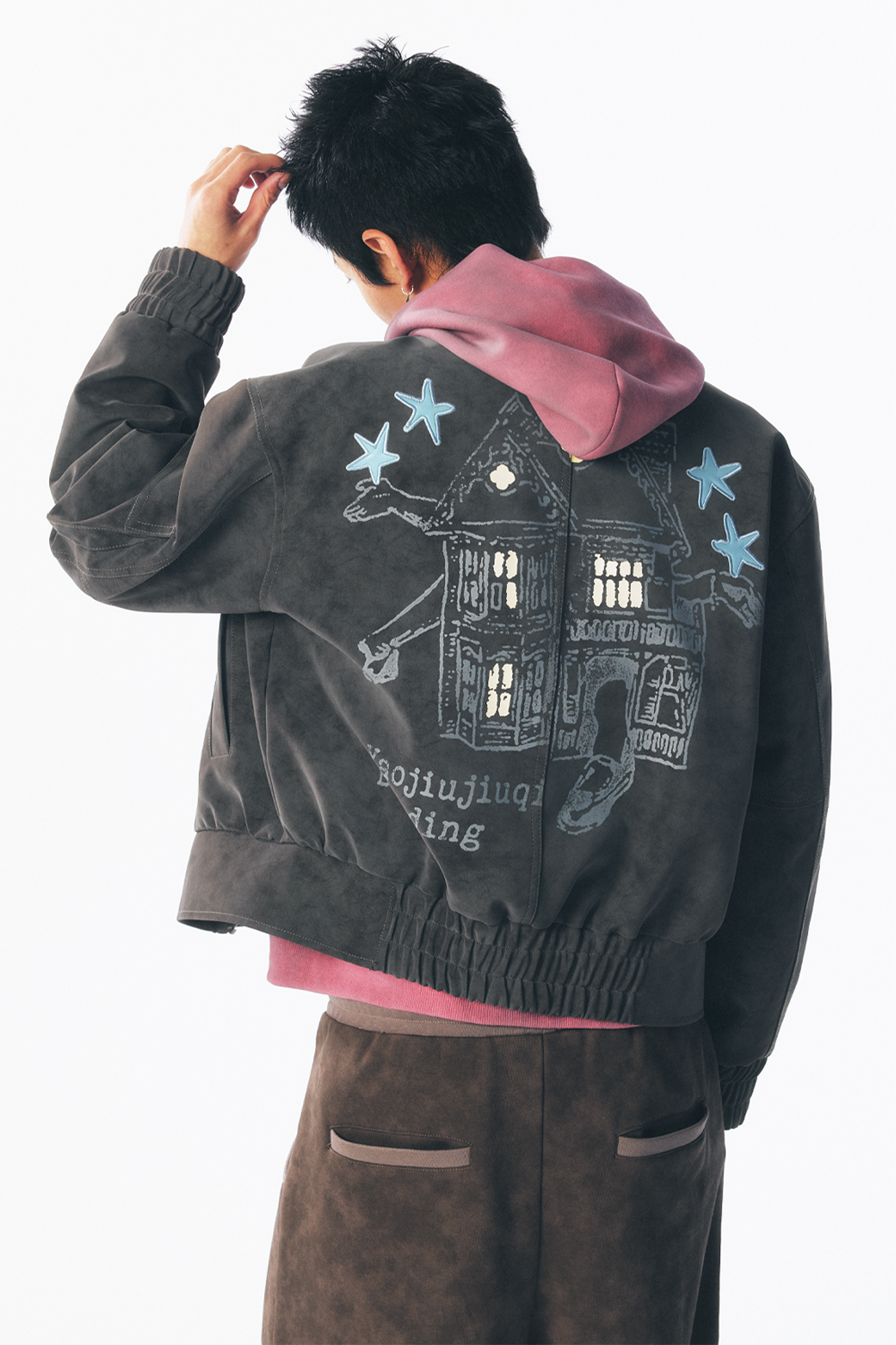 1997 POSTOFFICE Star Patch Studded Cropped Jacket