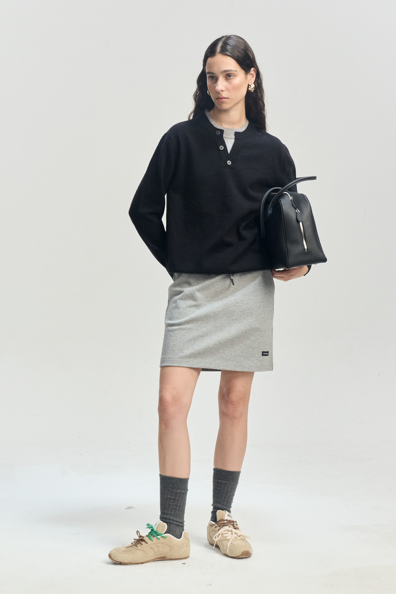 LEONSENSE Faux-Layered Henley Sweater, premium urban and streetwear designers apparel on PROJECTISR.com, LEONSENSE