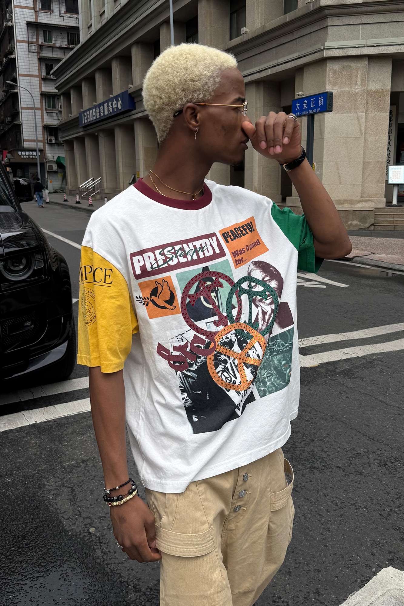 STEEPC Contrast Diamond Graphic T-Shirt, premium urban and streetwear designers apparel on PROJECTISR.com, STEEPC