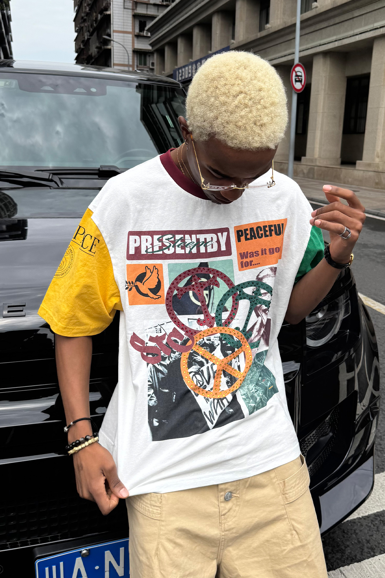 STEEPC Contrast Diamond Graphic T-Shirt, premium urban and streetwear designers apparel on PROJECTISR.com, STEEPC