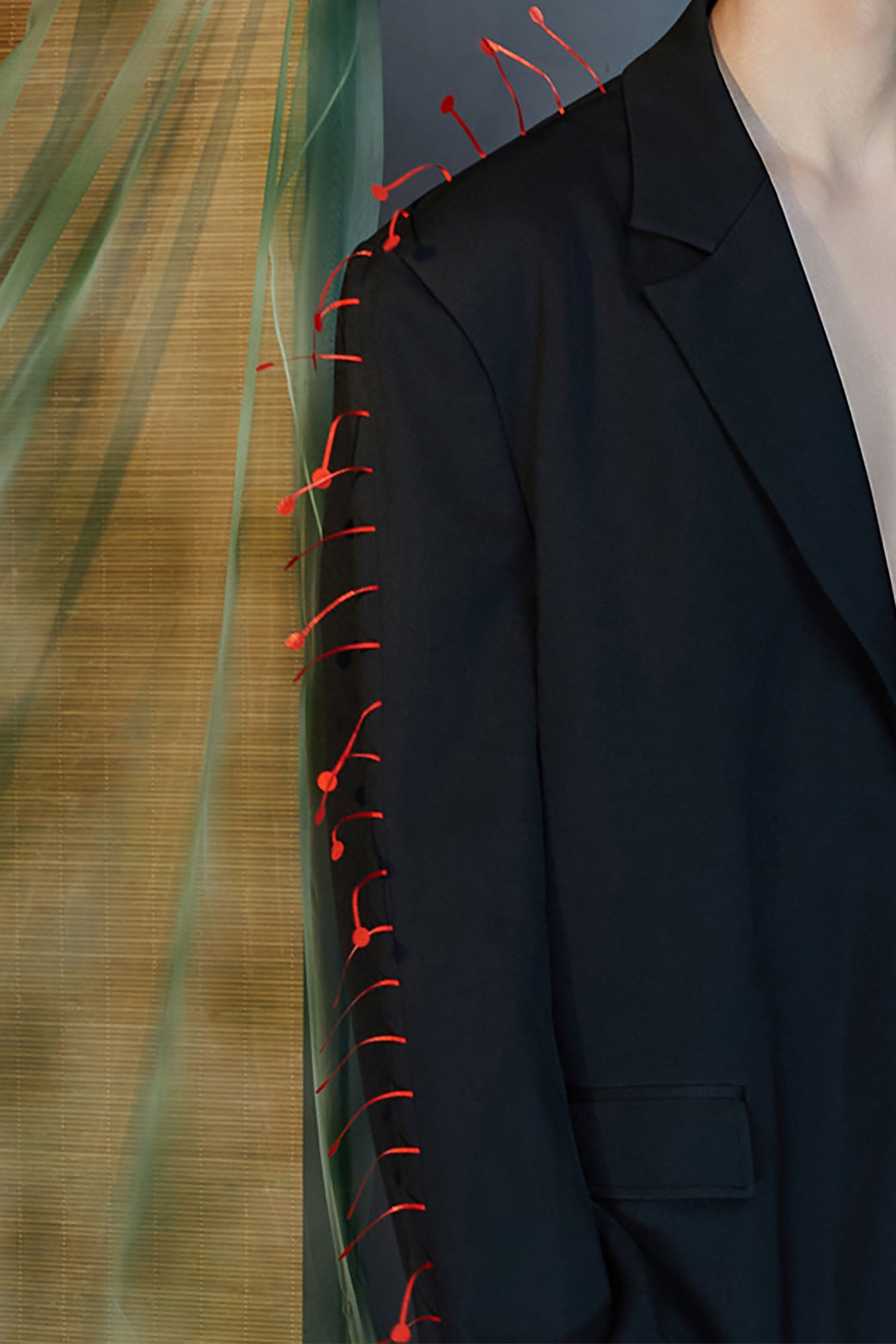 JIECHI Spiked Embellished Oversized Blazer, premium urban and streetwear designers apparel on PROJECTISR.com, JIECHI