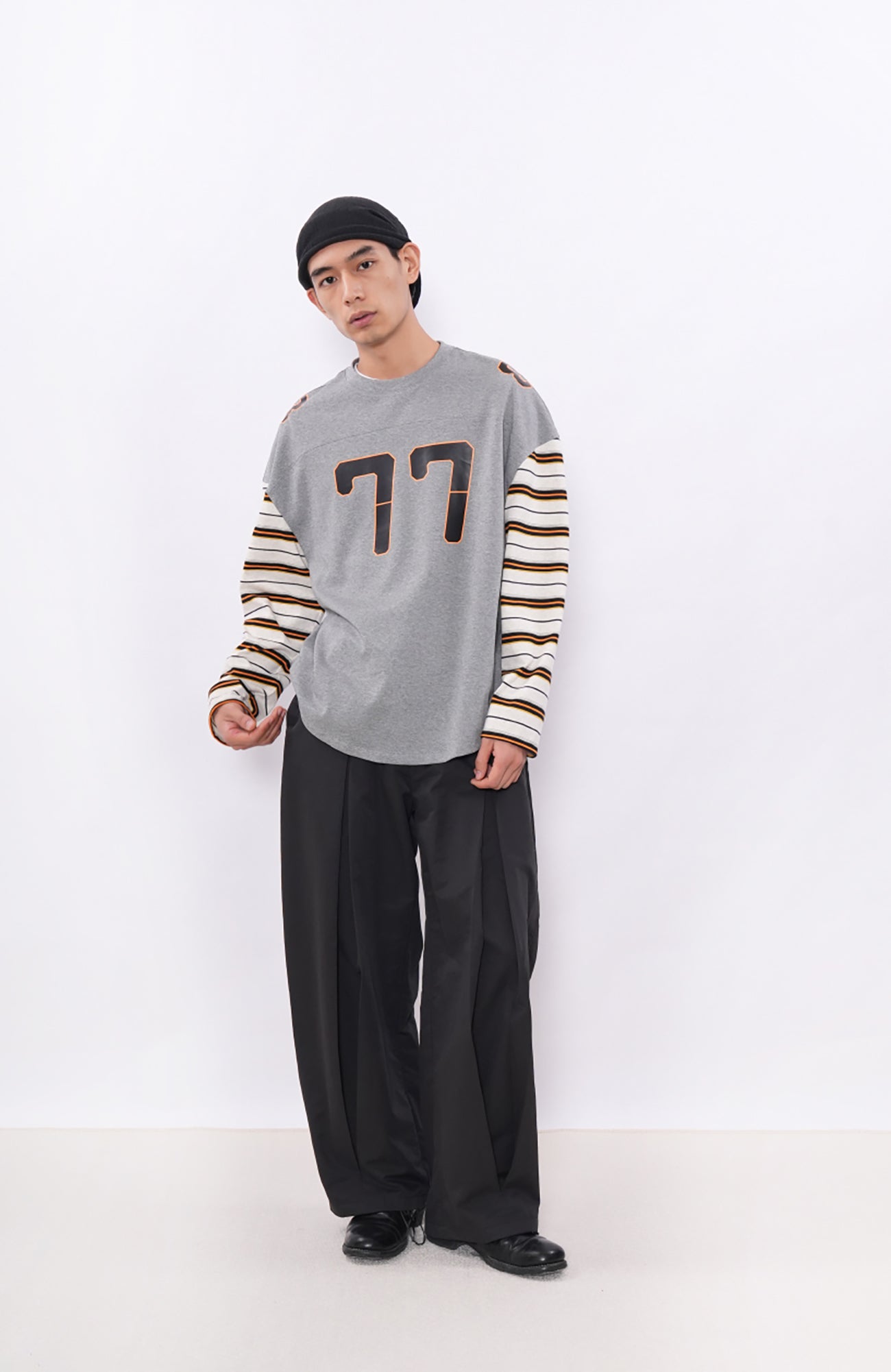 7440 37 1 77 Graphic Drop-Shoulder Stripe Jersey, premium urban and streetwear designers apparel on PROJECTISR.com, 7440 37 1