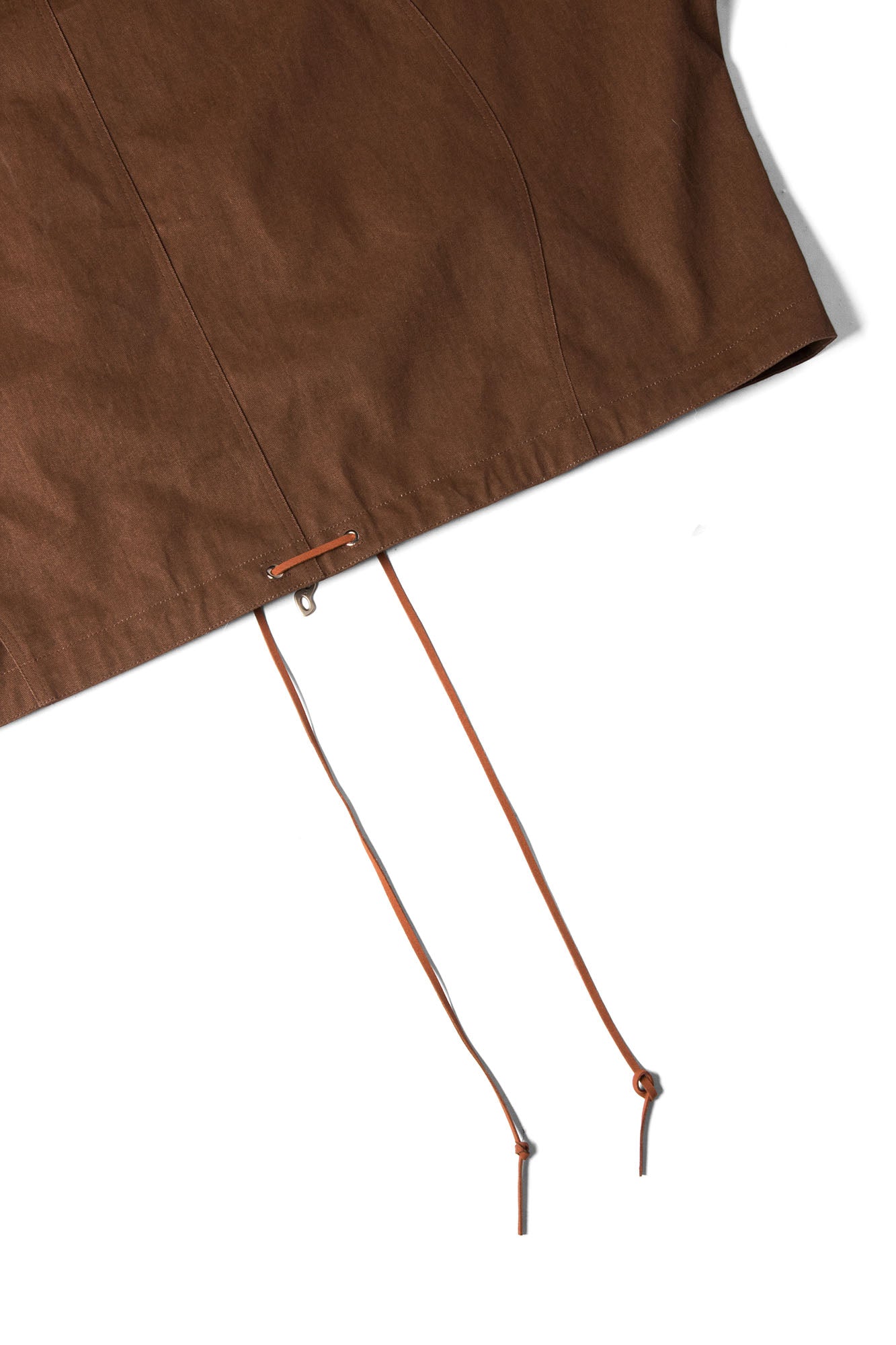 RELABEL Detachable Faux Fur Collar Drawstring Jacket Brown