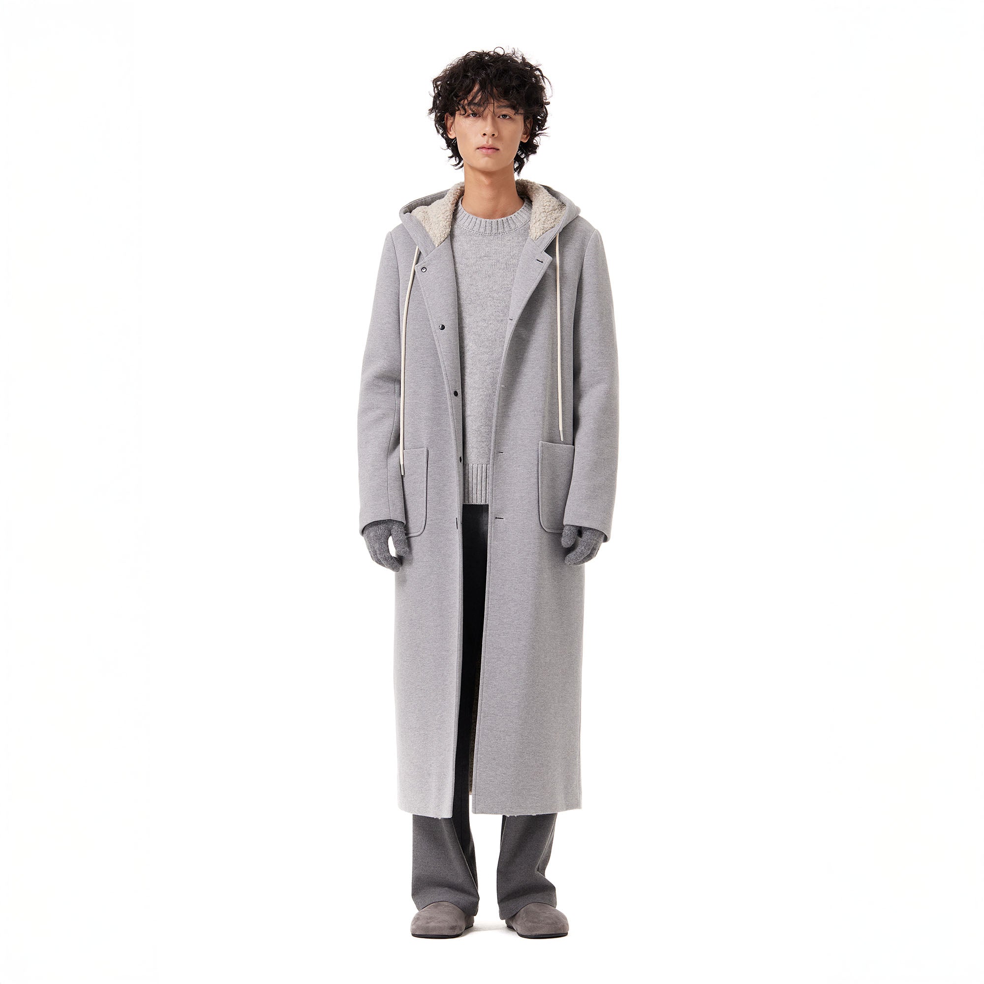 OUYANG WENJUN Essential Sherpa Hood Longline Coat