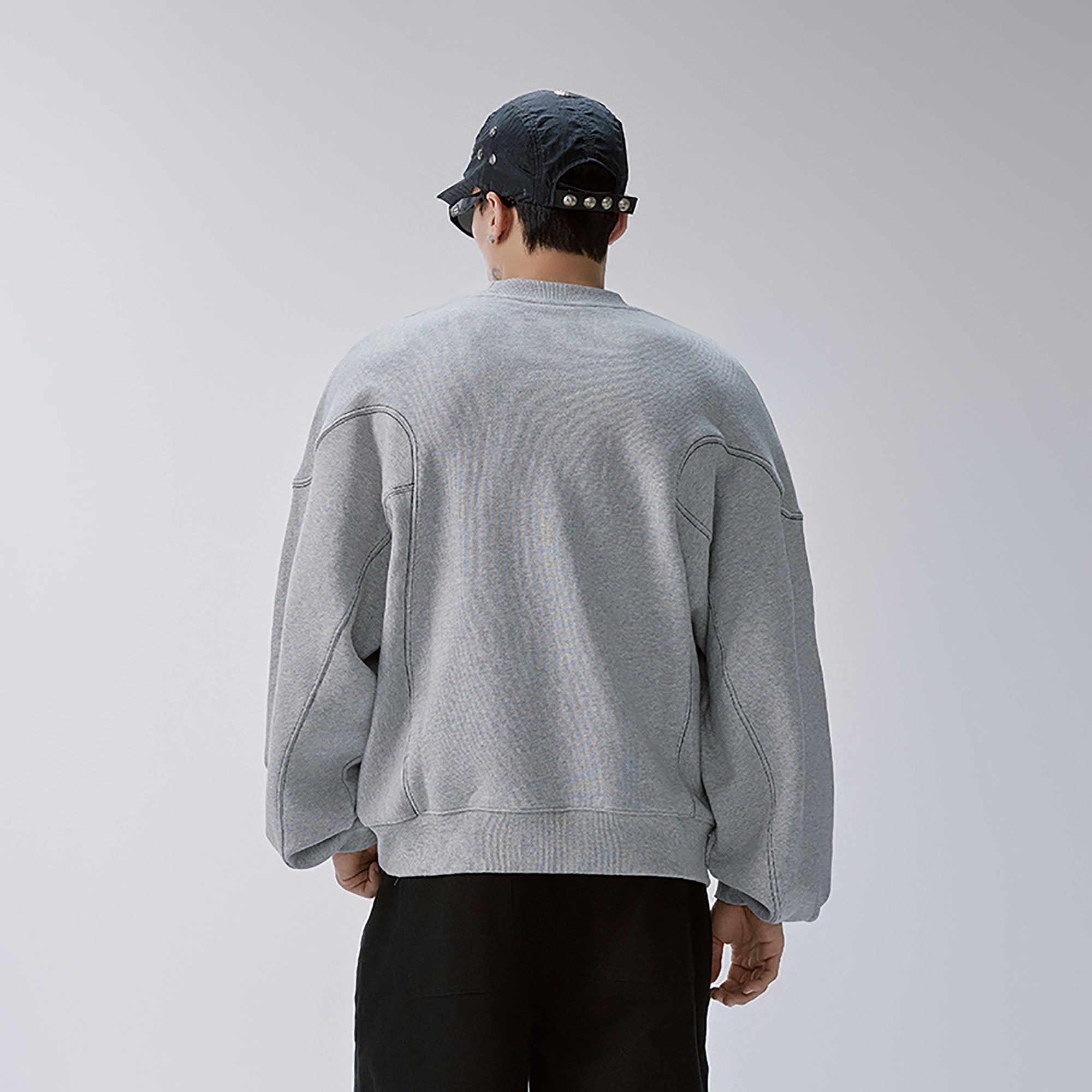 F2CE Pleated Panel Logo Embroidery Sweatshirt