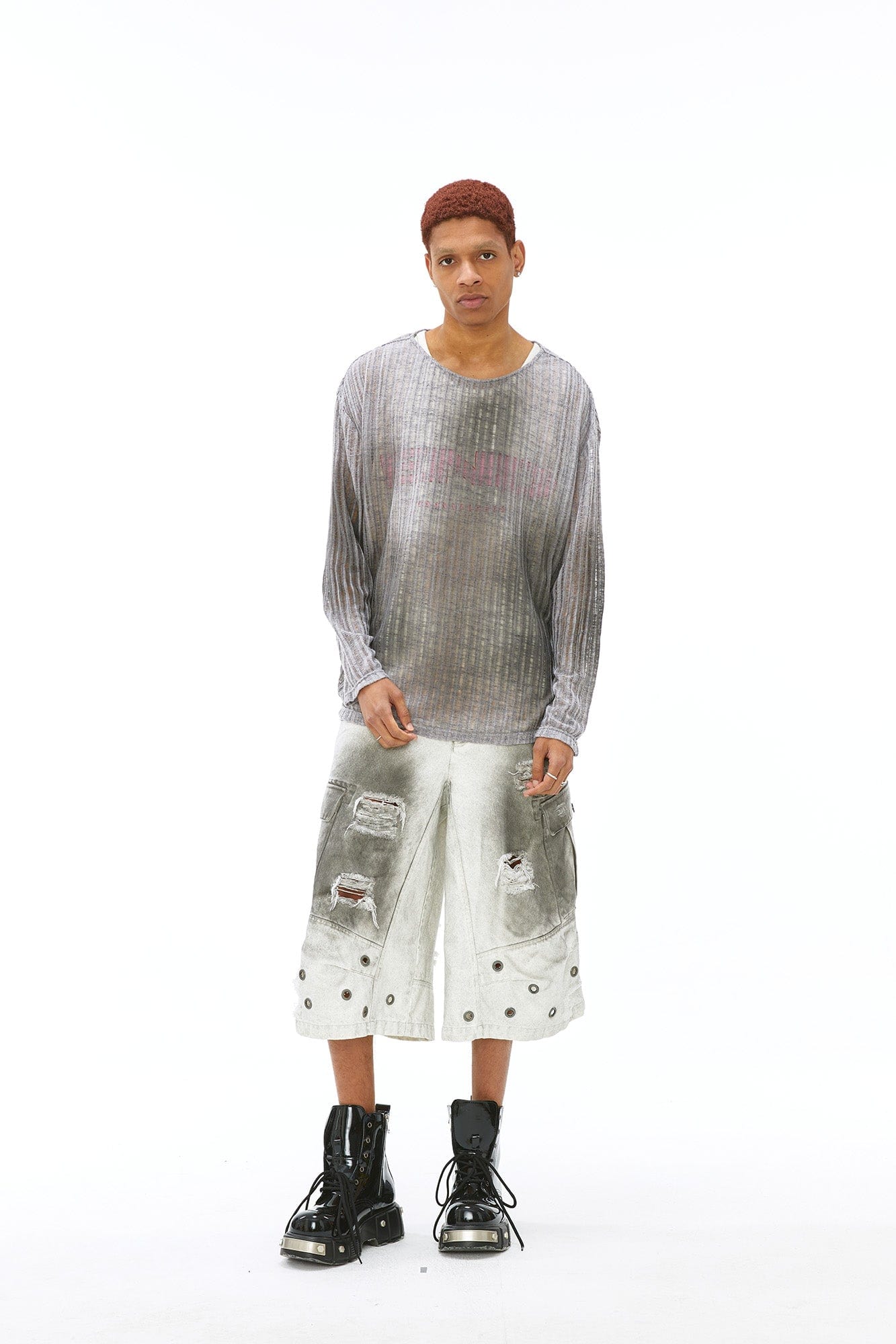 VANN VALRENCE Essential Gradient Sheer Long-Sleeve Tee, premium urban and streetwear designers apparel on PROJECTISR.com, VANN VALRENCE