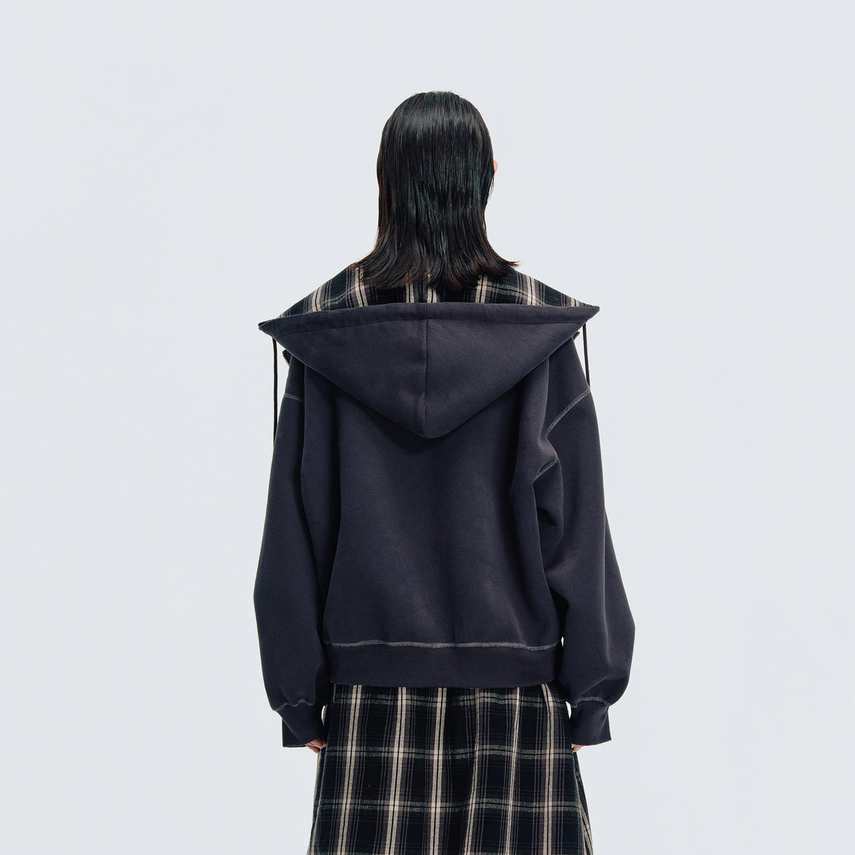 HAHAHA STUDIOS Plaid Reversible Hooded Jacket