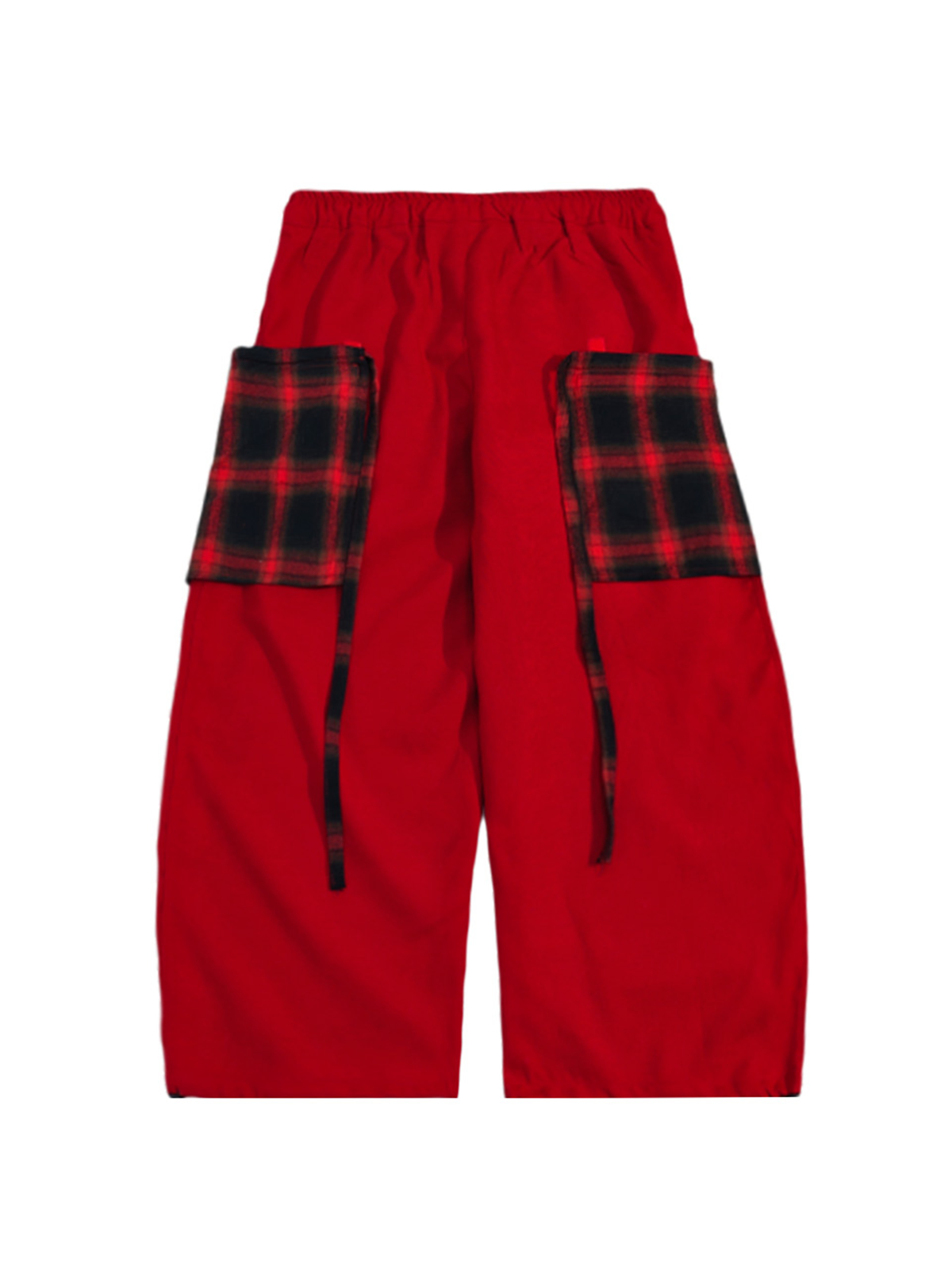 UUCSCC Layered Plaid Wide-Leg Jogger Pants