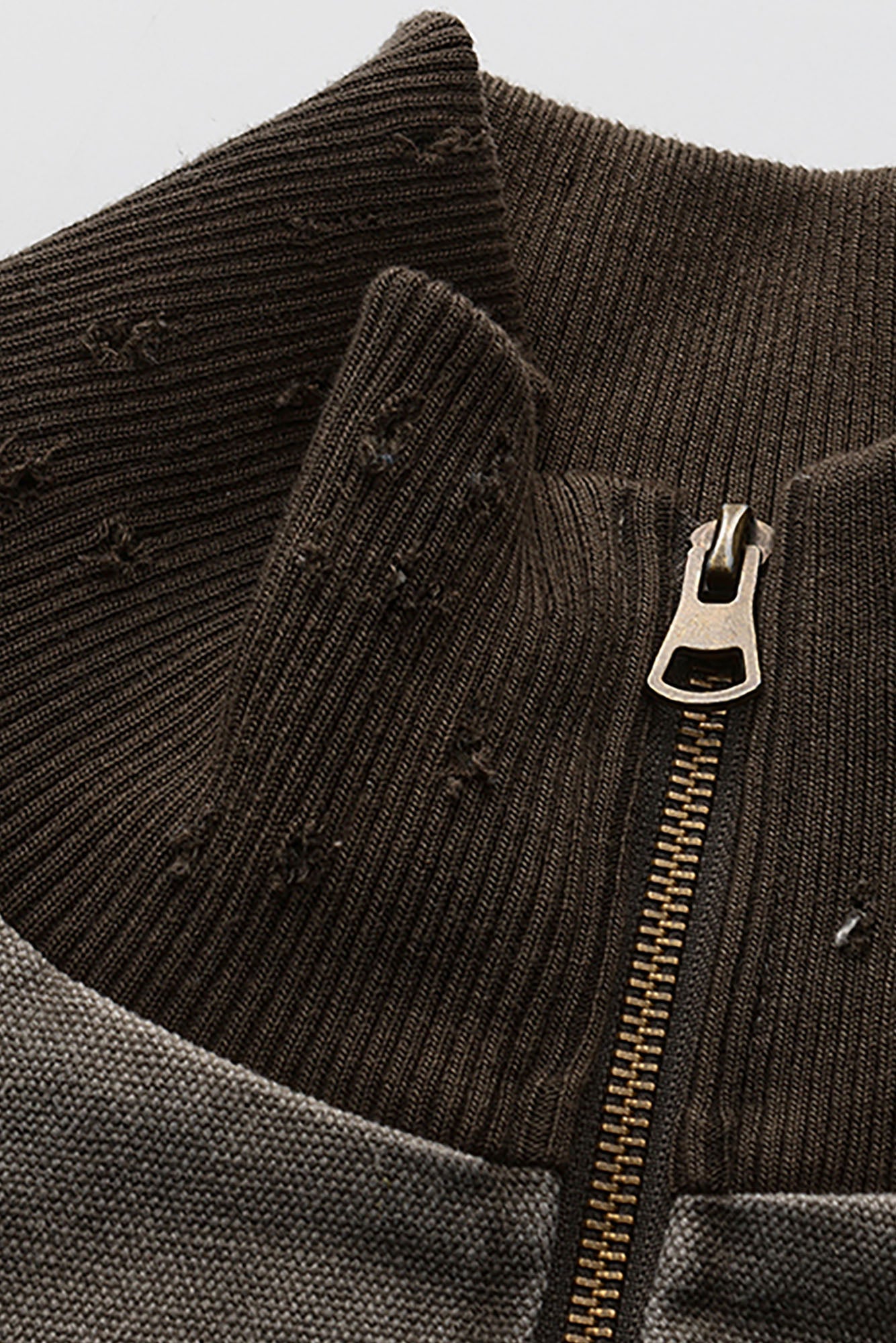 LUUUCAM Dirty-Fit Distressed Canvas Bomber Jacket