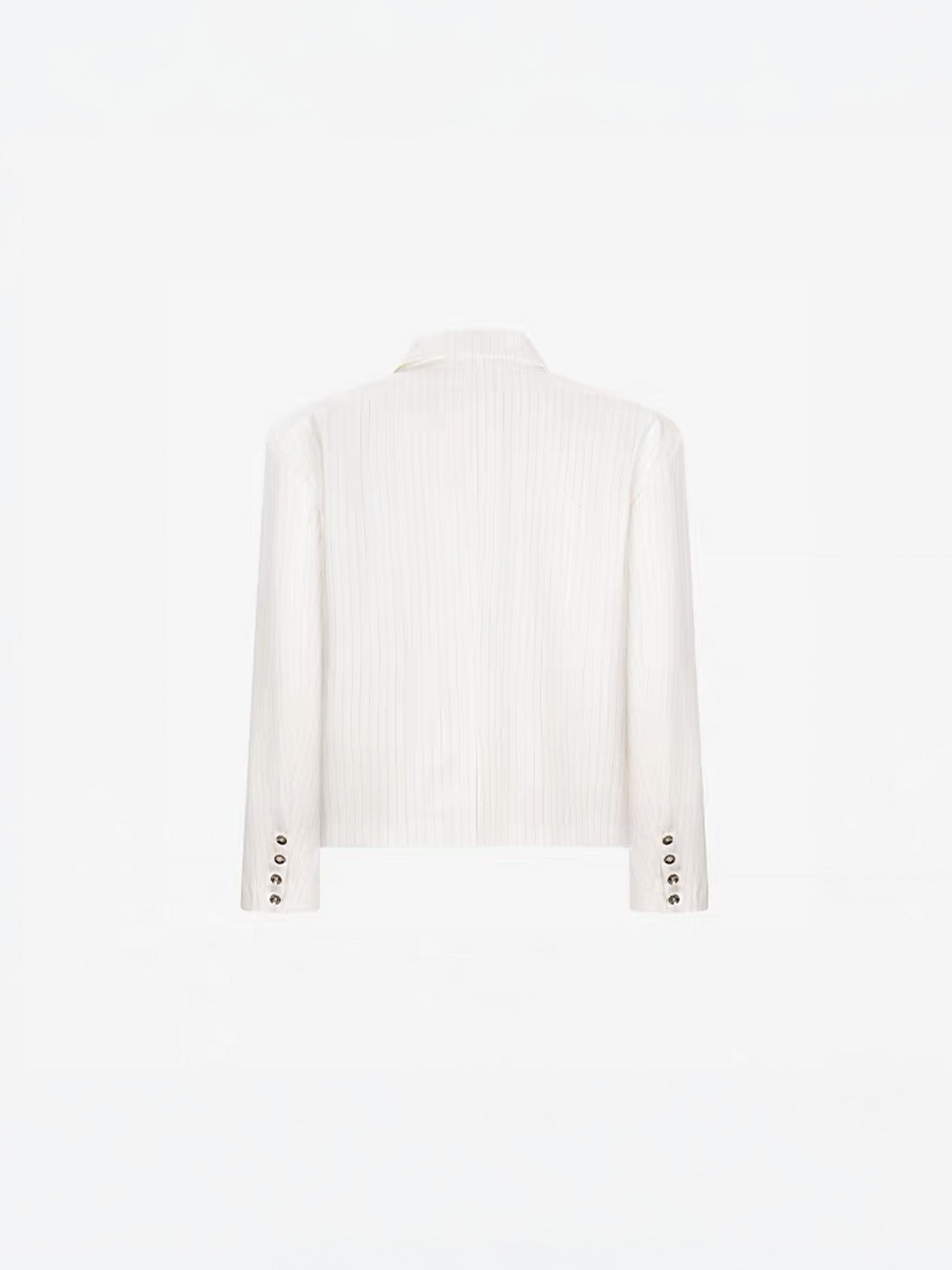 TIWILLTANG Cropped Pinstripe Strap Blazer White/Pink, premium urban and streetwear designers apparel on PROJECTISR.com, TIWILLTANG
