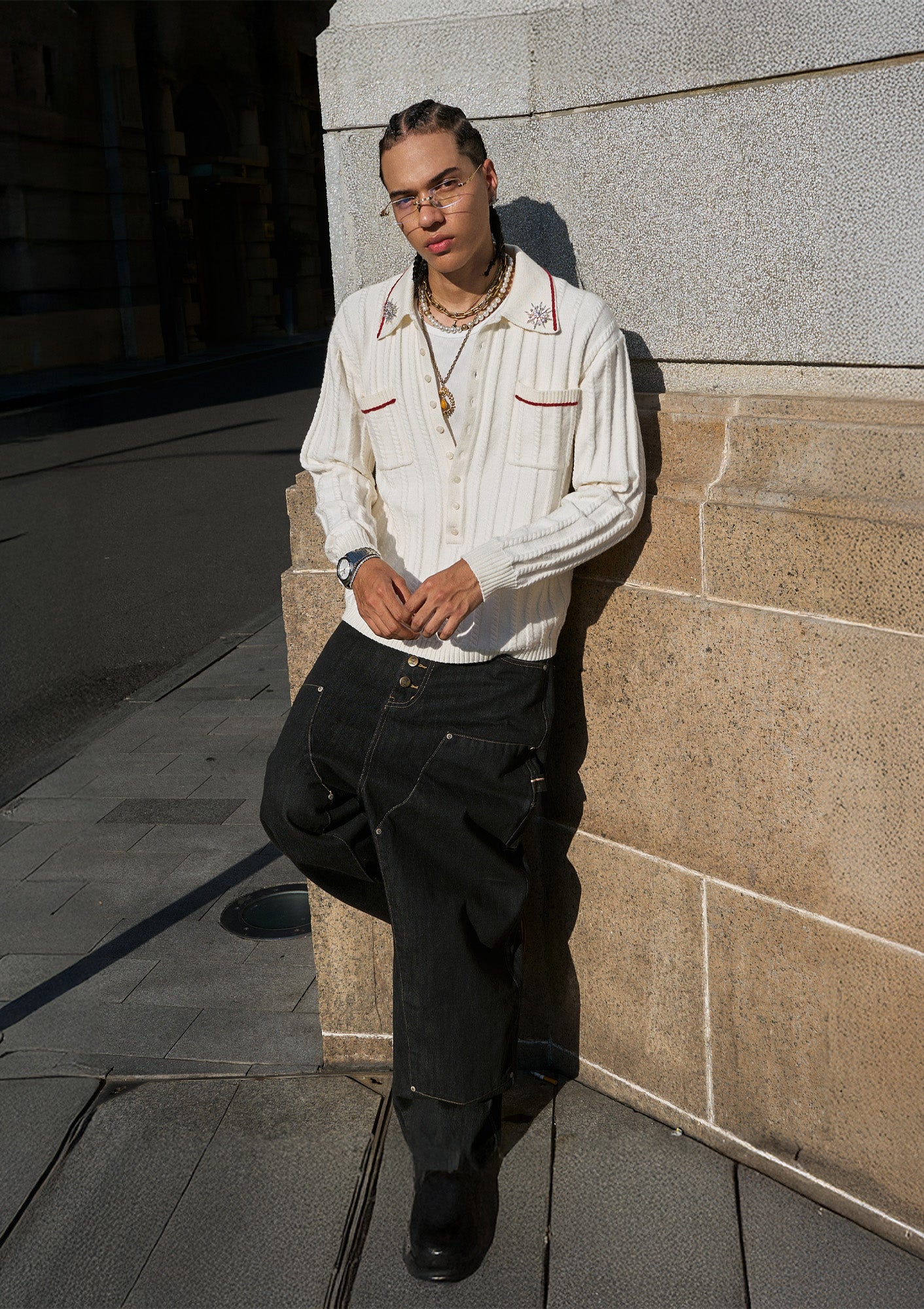 STEEPC Twist-Stitch Contrast Piped Sweater, premium urban and streetwear designers apparel on PROJECTISR.com, STEEPC