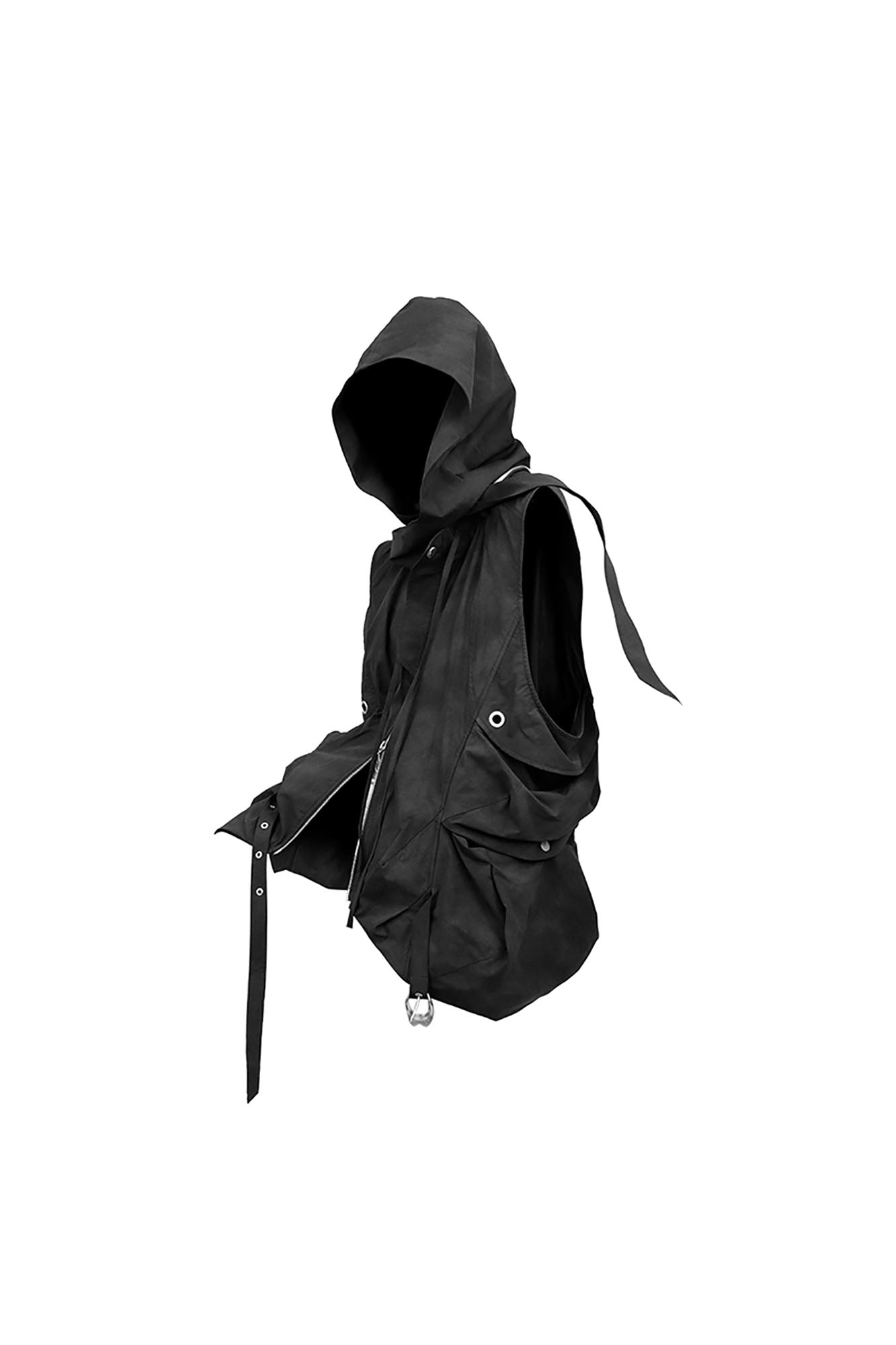 RELABEL Detachable Hood Big-Pocket Vest, premium urban and streetwear designers apparel on PROJECTISR.com, RELABEL