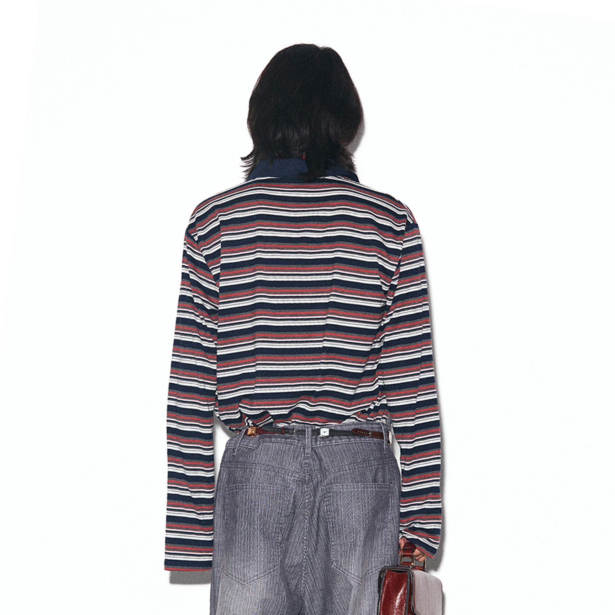 TRECLUB Embroidered Crest Contrast Striped Polo